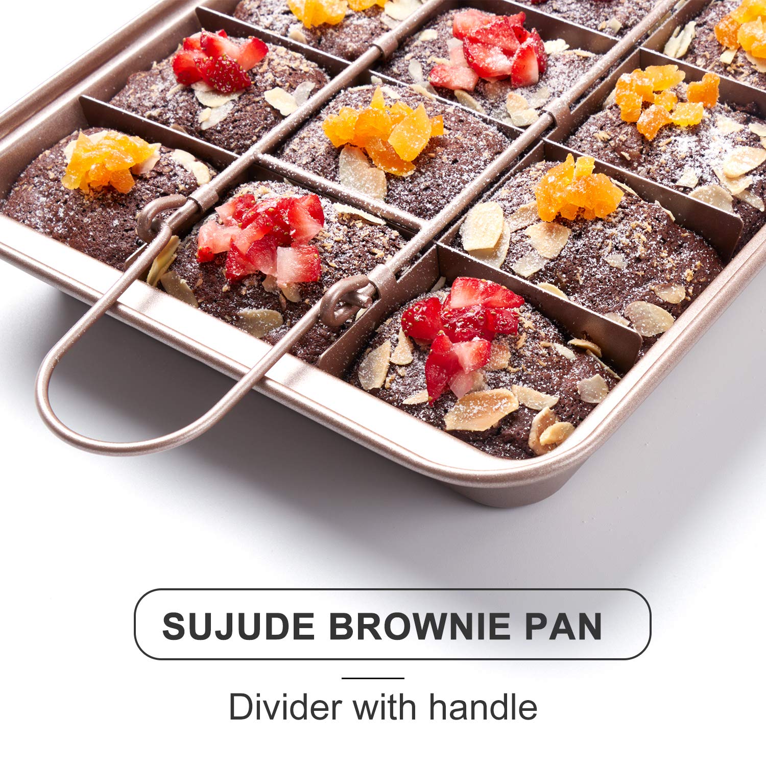 Sujude Brownie Pan With Dividers Nonstick Brownie Pans And Cutters, Make 18 Pre-Cut Brownies At Once Perfect Individual Brownie