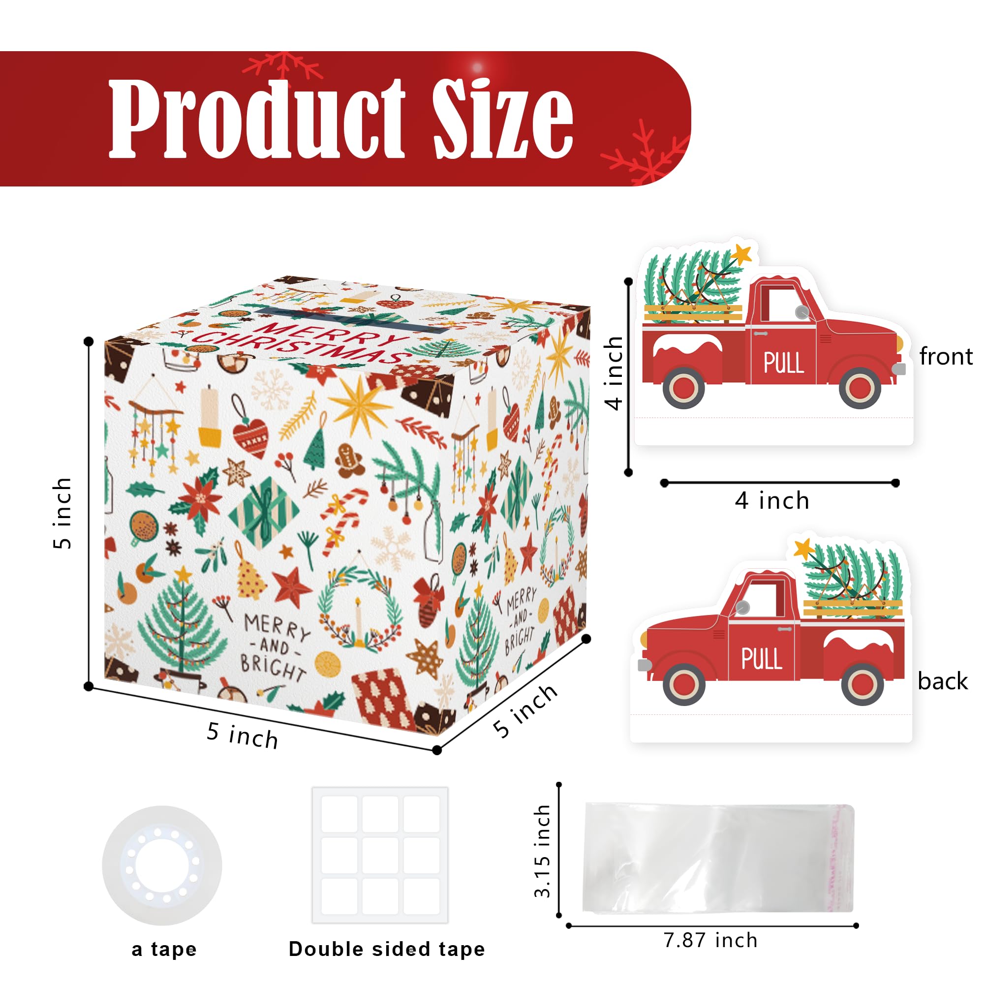 Azbuk Christmas Party Favors Money Gift Box Set, PVC, One Size, Model YC1011, Color 003 - Fun Cash Gifts for Women