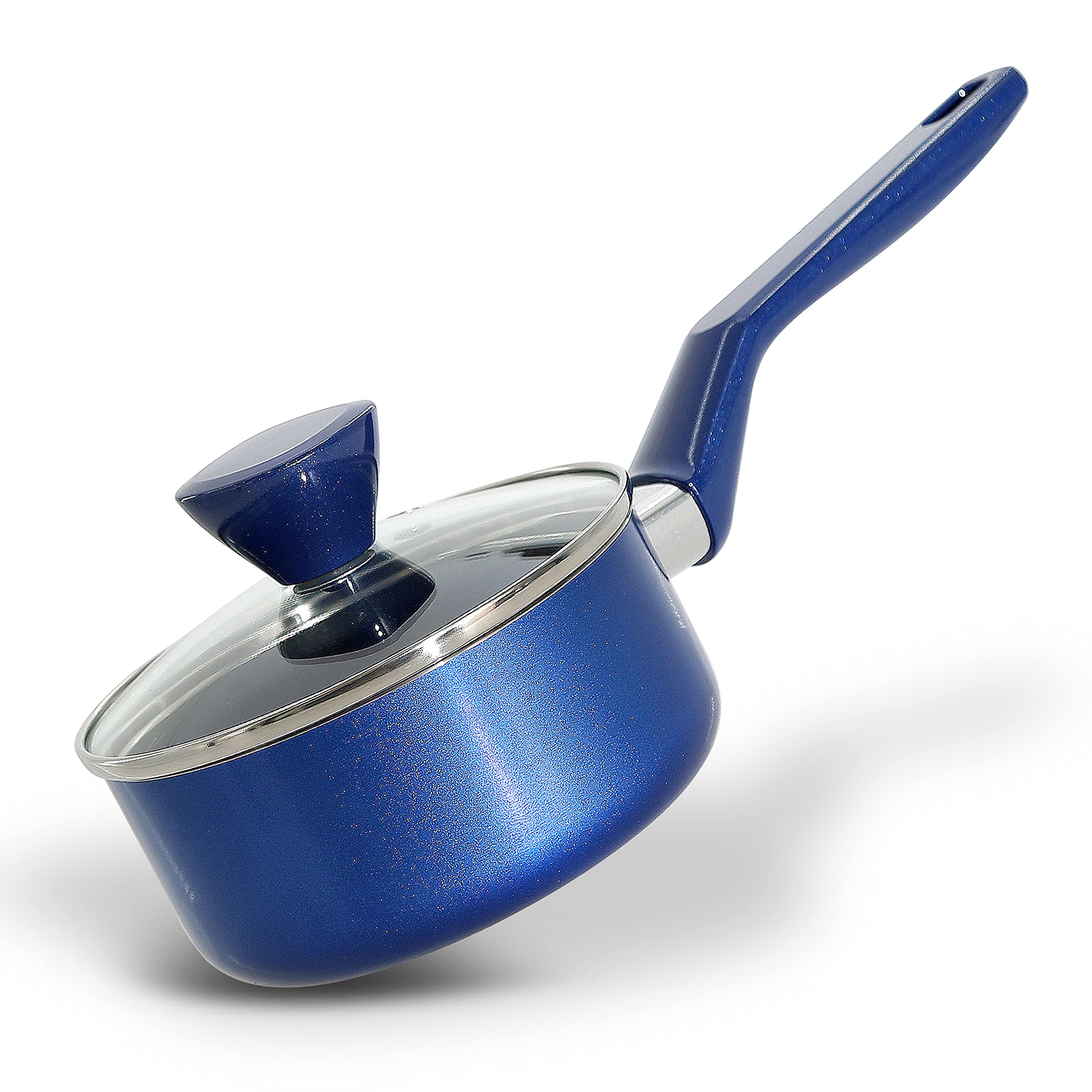 NutriChef Saucepan Pot with Lid  NonStick HighQualified Kitchen Cookware with SeeThrough Tempered Glass Lids, 2 QT. (Works w