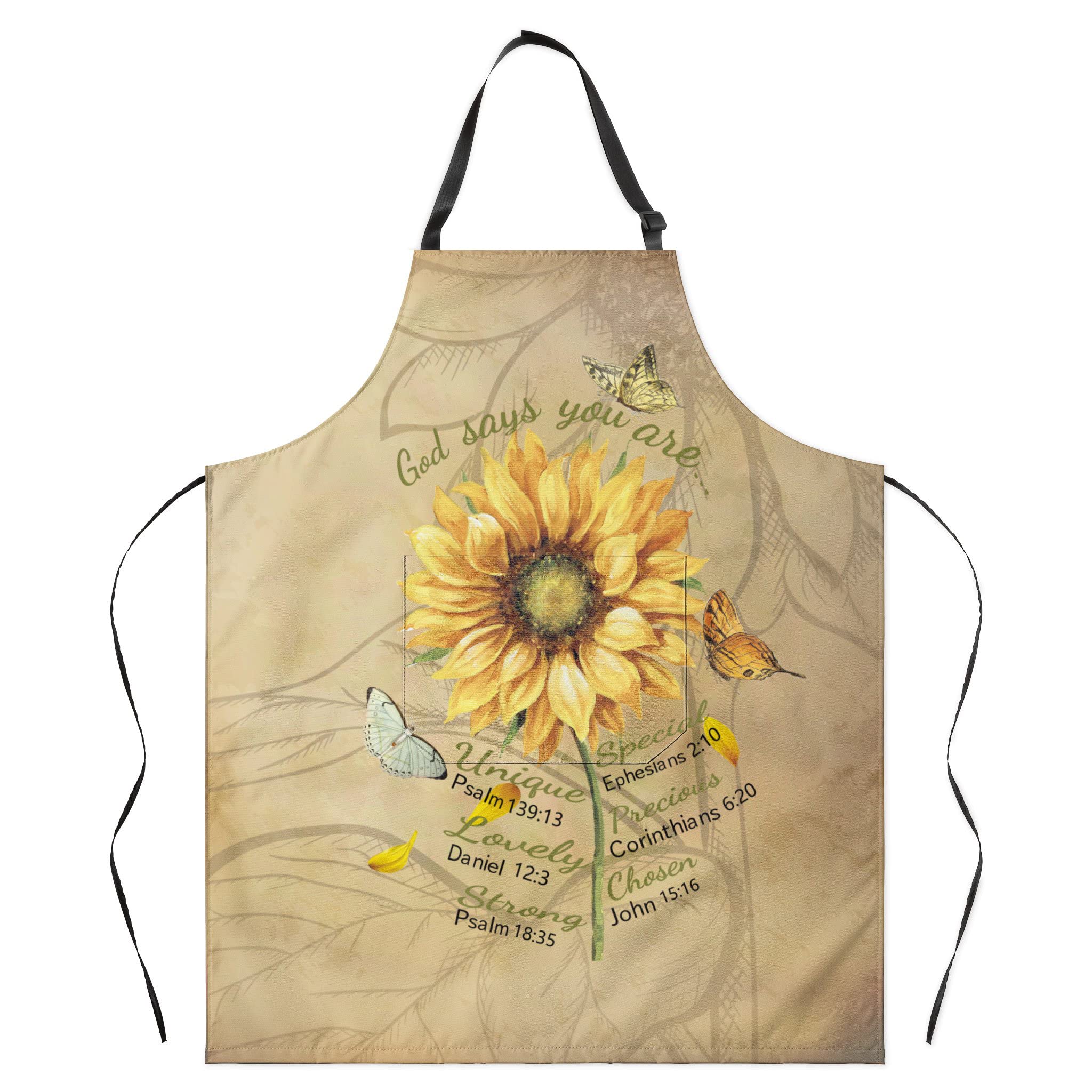 Kiyiyzer Christian Gifts For Women, Inspirational Gifts For Women, Religious Cooking Aprons For Women With 2 Pockets