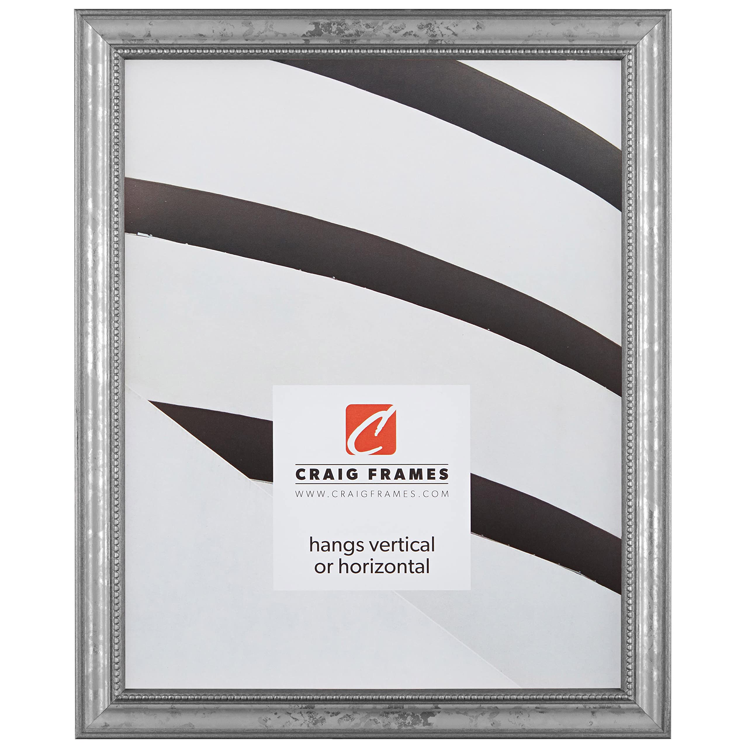 Craig Frames 314SI, Ornate Silver Picture Frame, 4 x 10 Inch