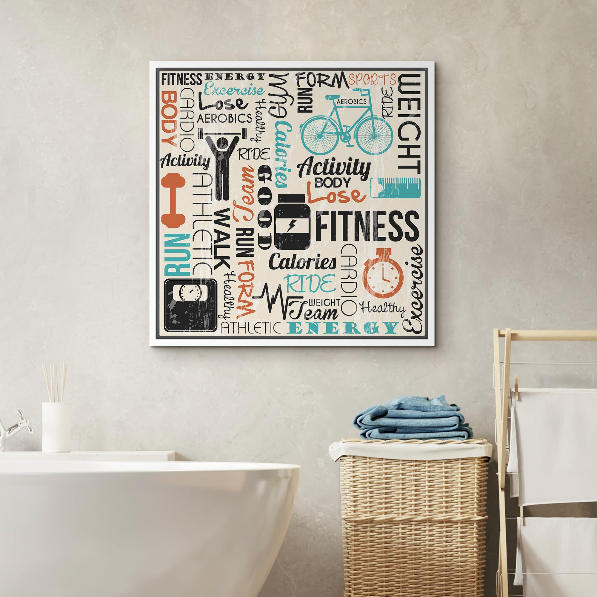 Wall26 Framed Canvas Print Wall Art Motivational Fitness & Exercise Collage Sports Athletes Digital Art Modern Art Bohemian Calm