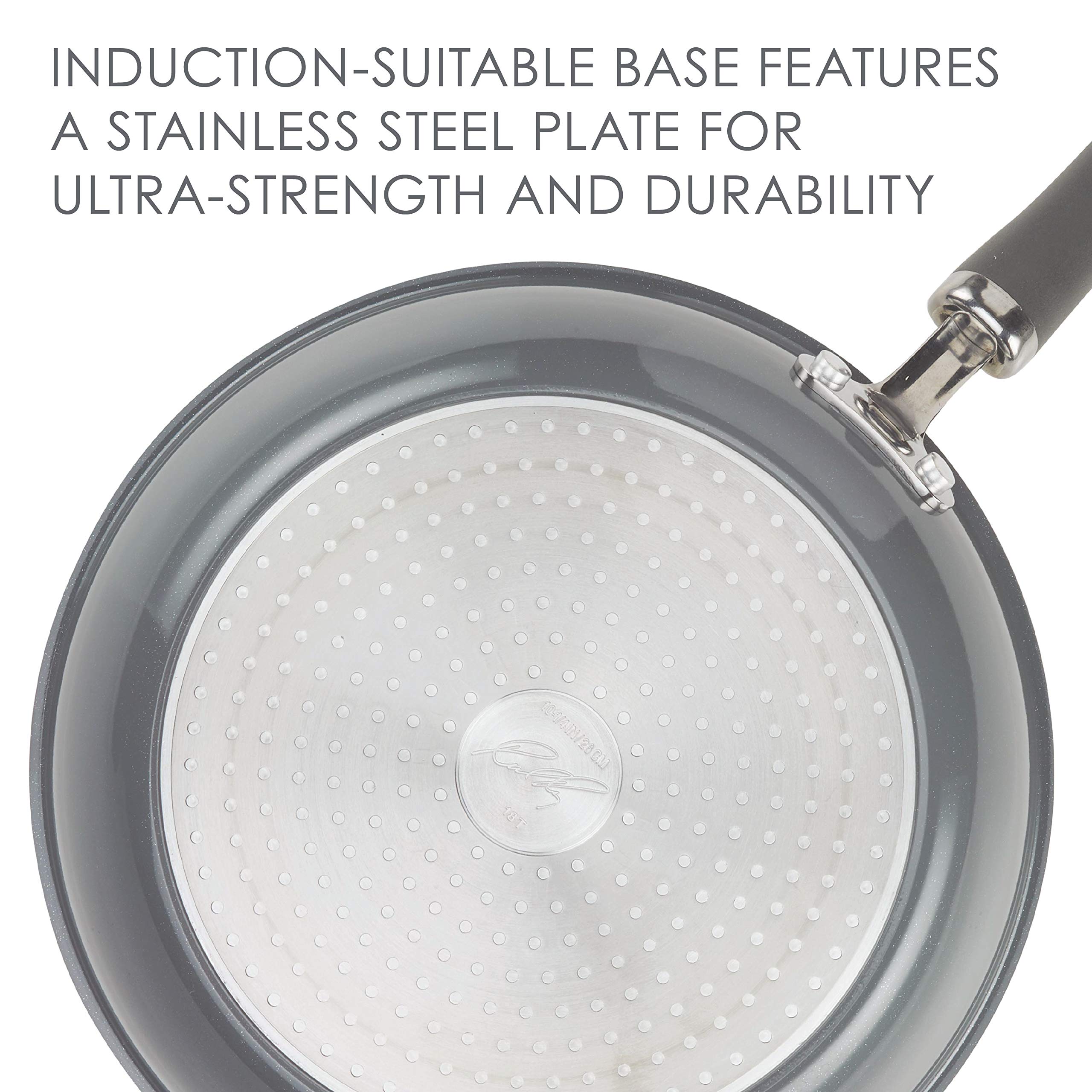 Rachael Ray 2-Piece Set Aluminum Skillet  9.5'' & 11.75''  Gray Shimmer