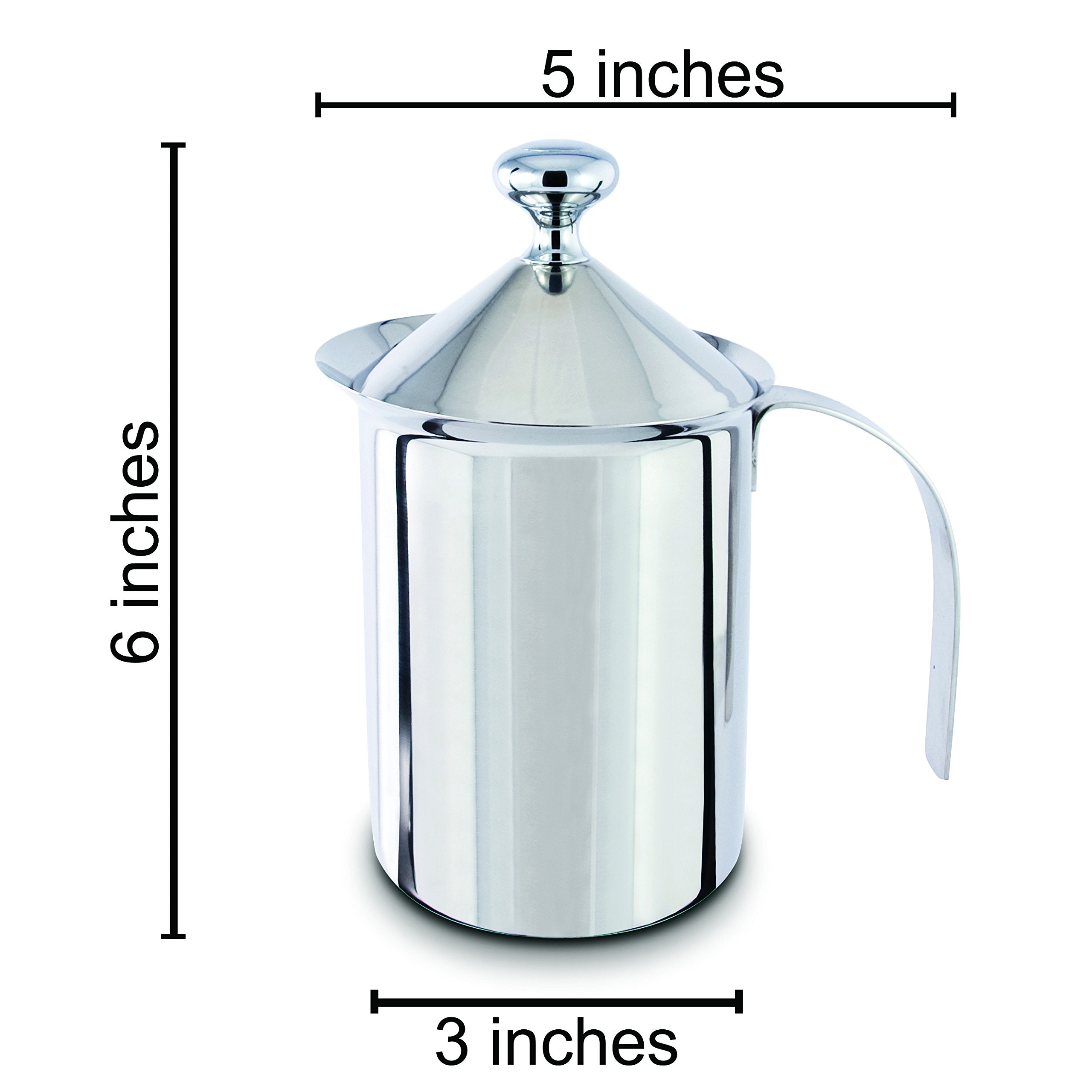 Cuisinox Polished Stainless Steel Hand Pump Cappuccino Milk Frother, 500Ml