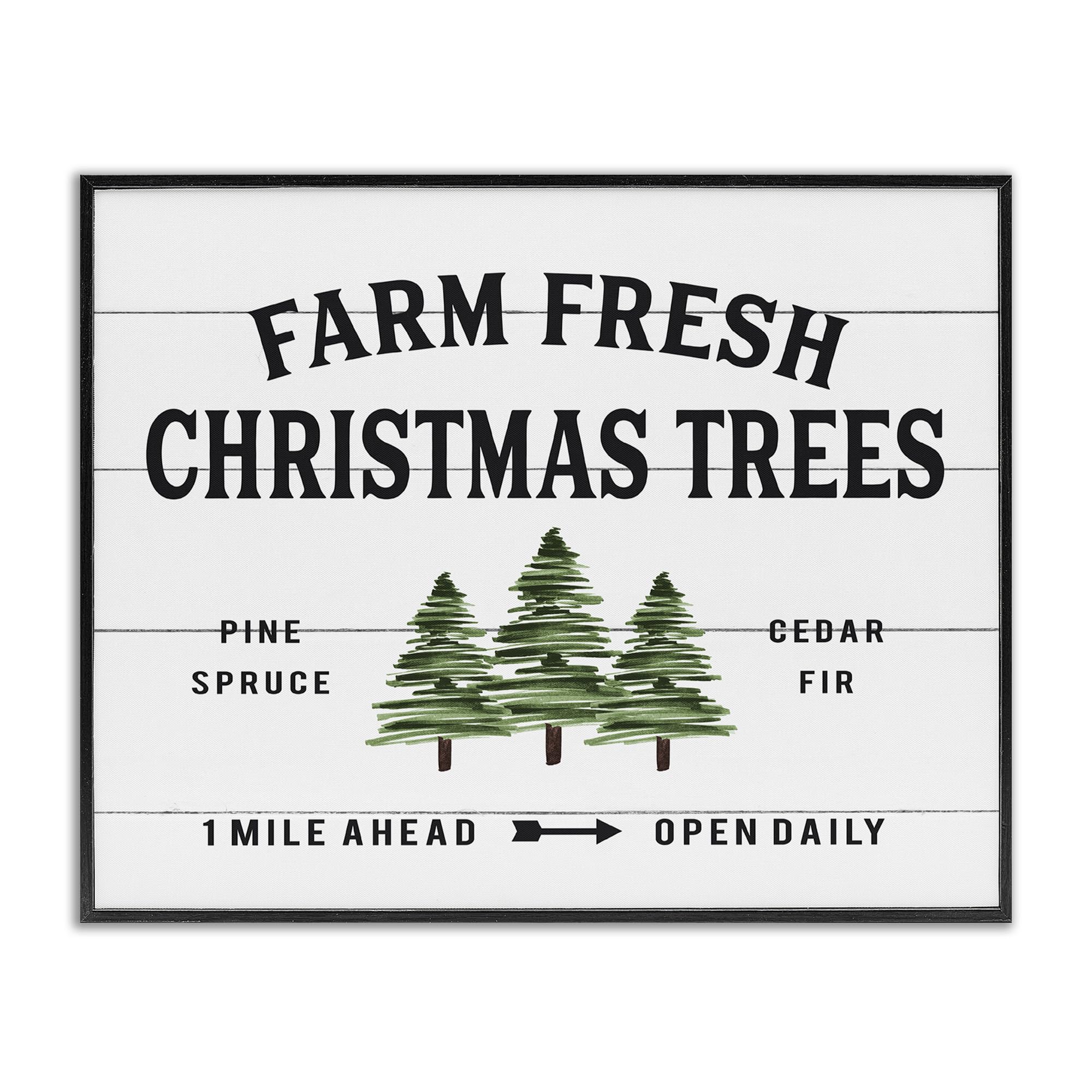 The Stupell Home D  Cor Collection White Planked Look Holiday Farm Fresh Christmas Trees Spruce And Fir Framed Giclee Texturized