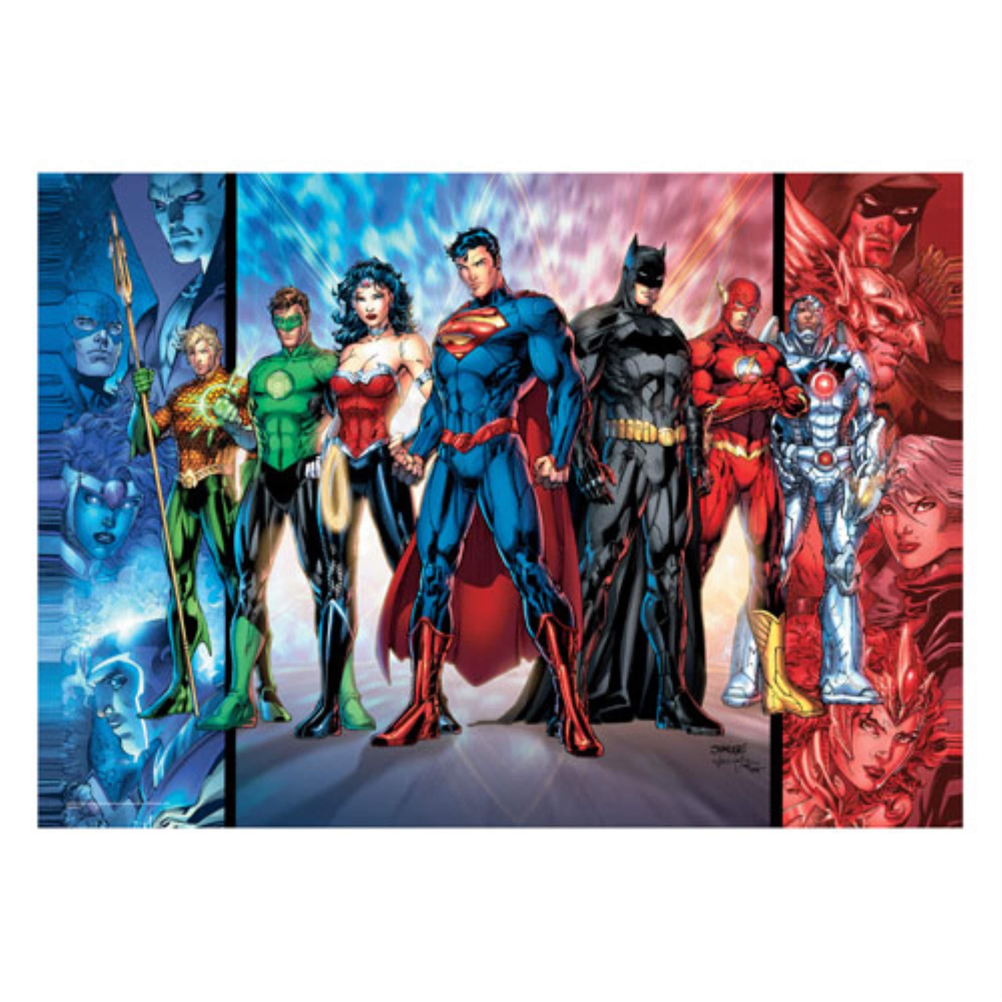 Mightyprint Dc Comics - Justice League - Team Picture - Unique Wall Art - 17    X 24    - Not Made Of Paper - Perfect For Giftin