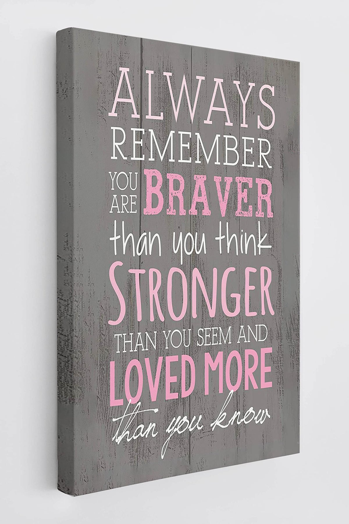 Motivational Inspirational Always Remember You Are Braver Than You Believe Wall Art Canvas Farmhouse 11X14 Inch Prints Decor For