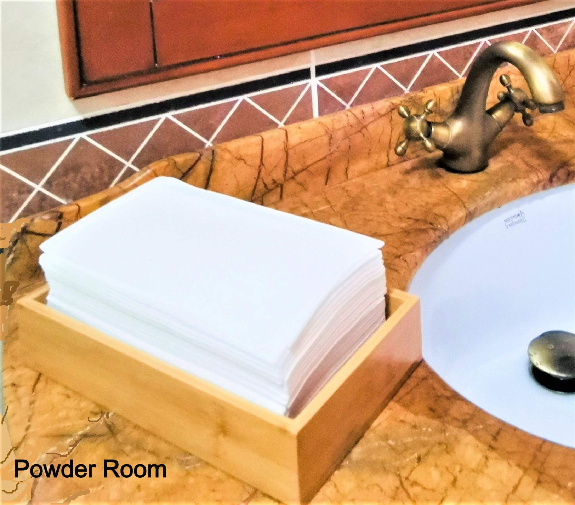 Bamboo Guest Towel Holder (9.75''X 5.50''X 2'') - Bathroom Napkin Tray - Multipurpose Organizer Box - For Guest Bathroom, Desk,