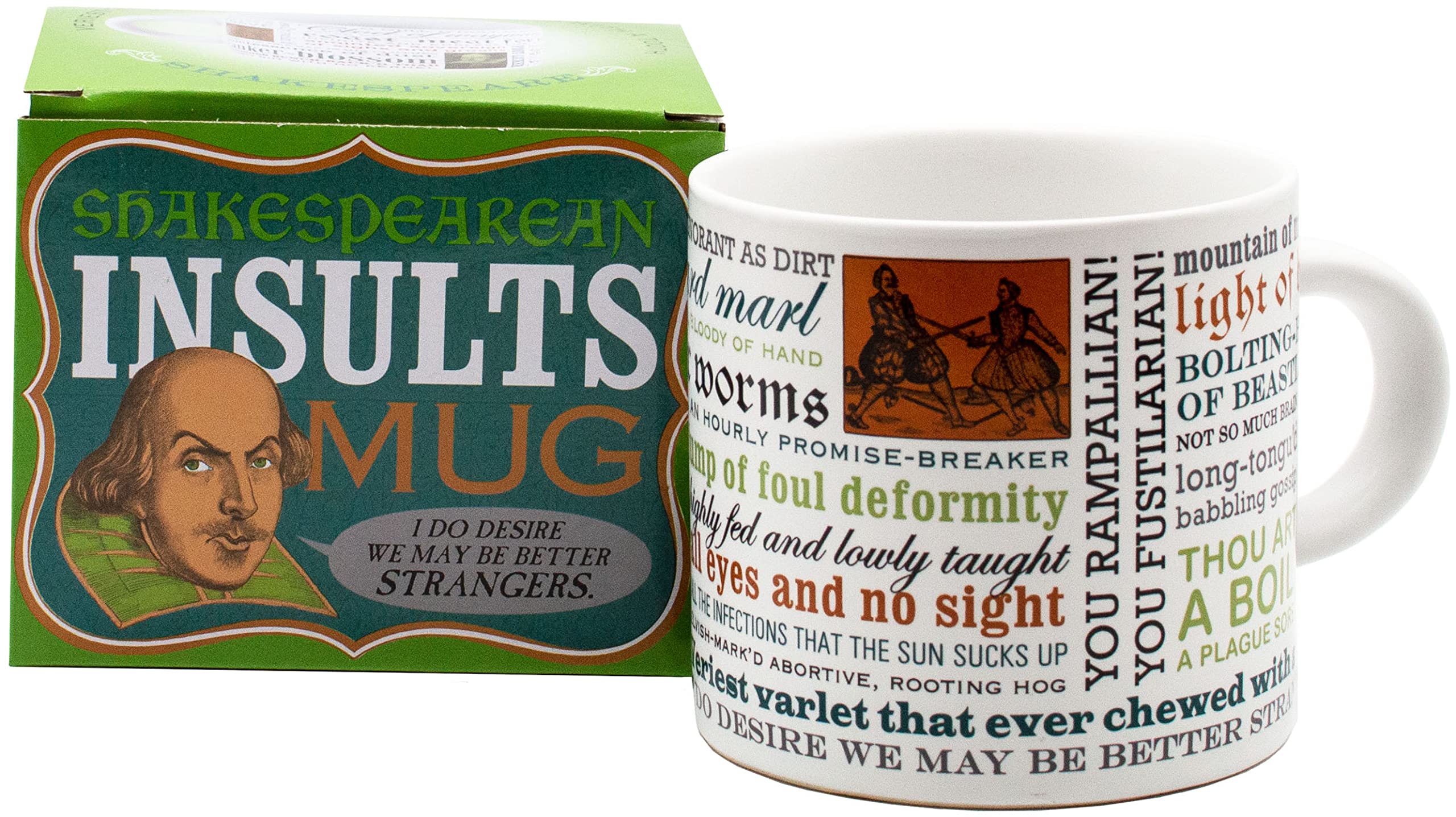 The Unemployed Philosophers Guild Shakespearean Insults Coffee Mug  Shakespeares Wittiest and Meanest Insults  Comes in a Fun