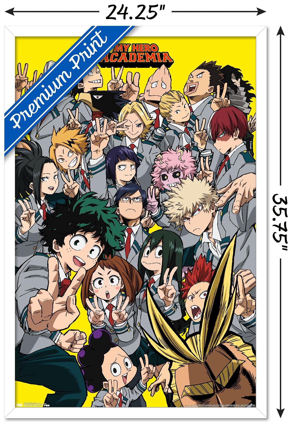 Trends International My Hero Academia - Selfie Wall Poster, 22.375'' X 34'', White Framed Version