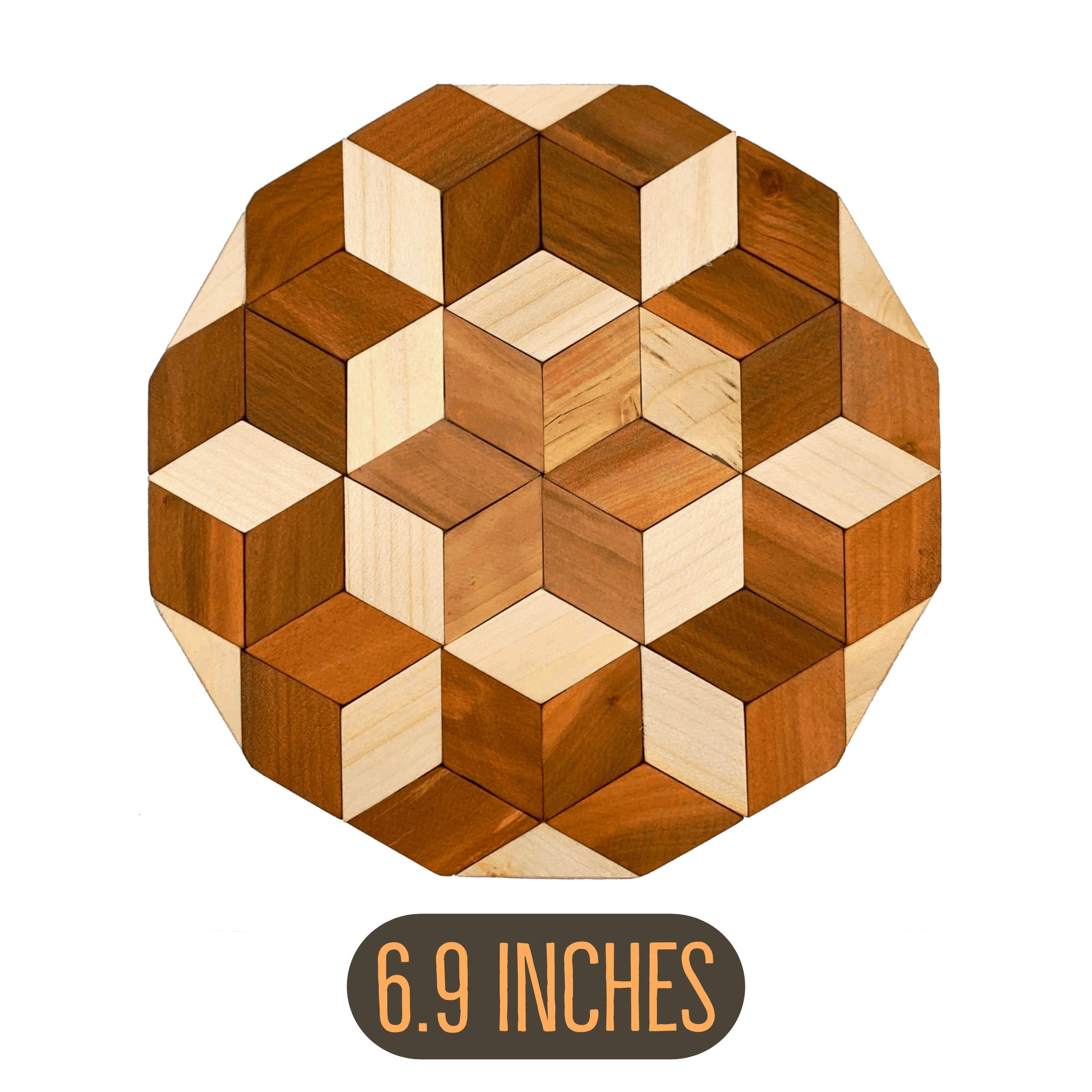 OFXDD Natural Wood Trivets - Pack of 2 Wooden Hot Pads for Kitchen Use