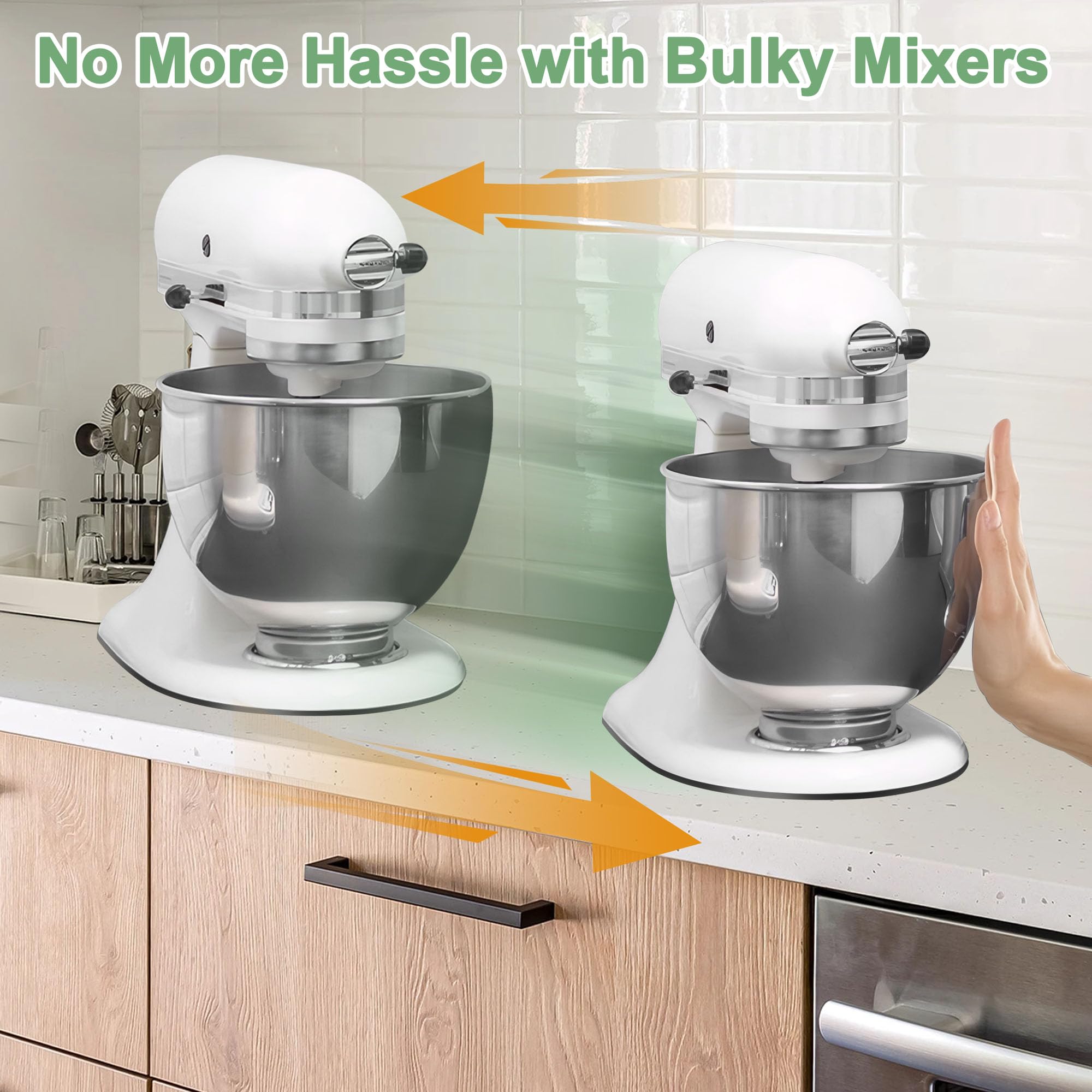 SIUDANGKA Mixer Slider Mat for KitchenAid 4.5 QT, Acrylic Sliding Tray Pad, Clear