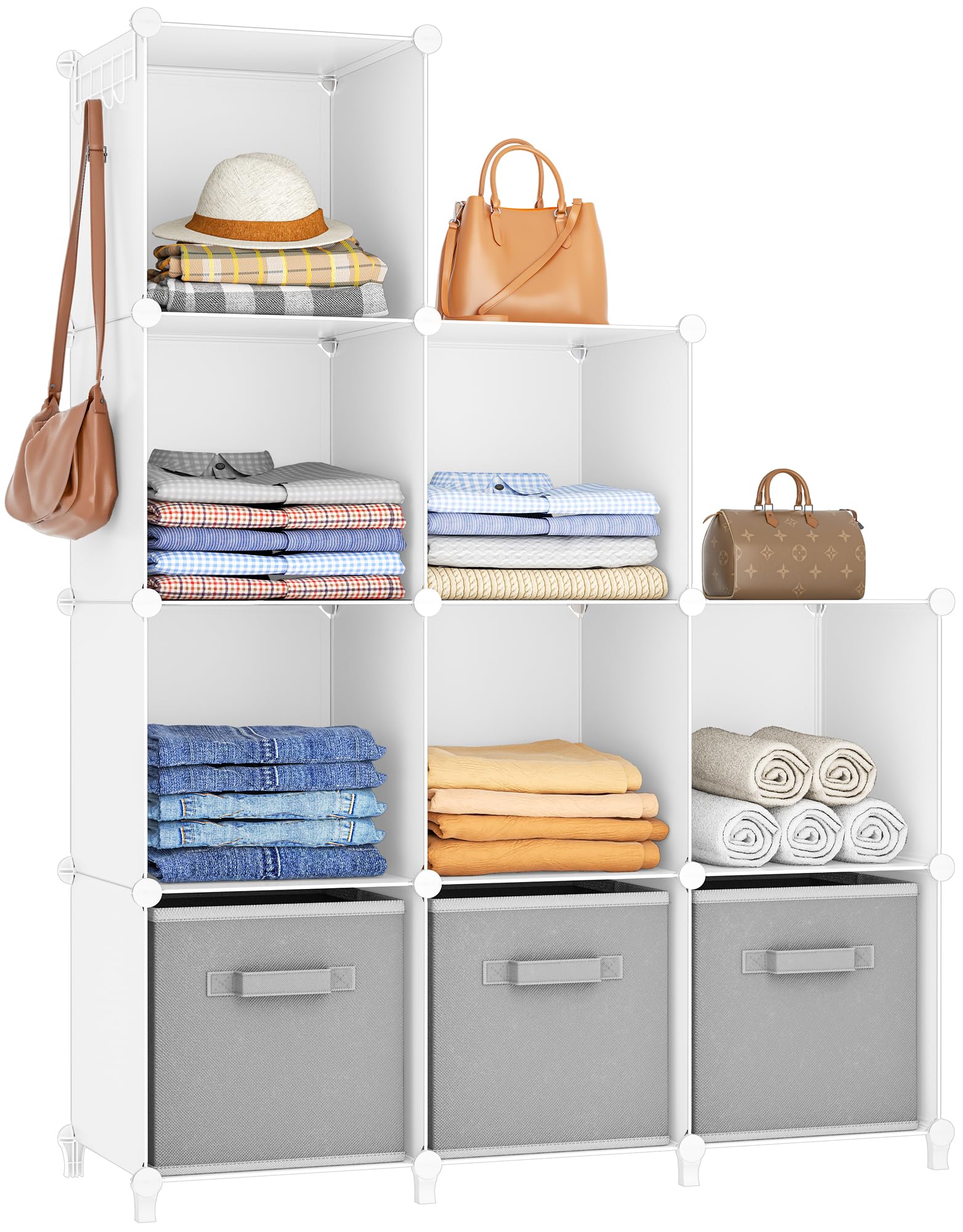 HOMIDEC Closet Organizer  9-Cube   Portable Storage Shelves for Garment Racks  Closet  Wardrobe