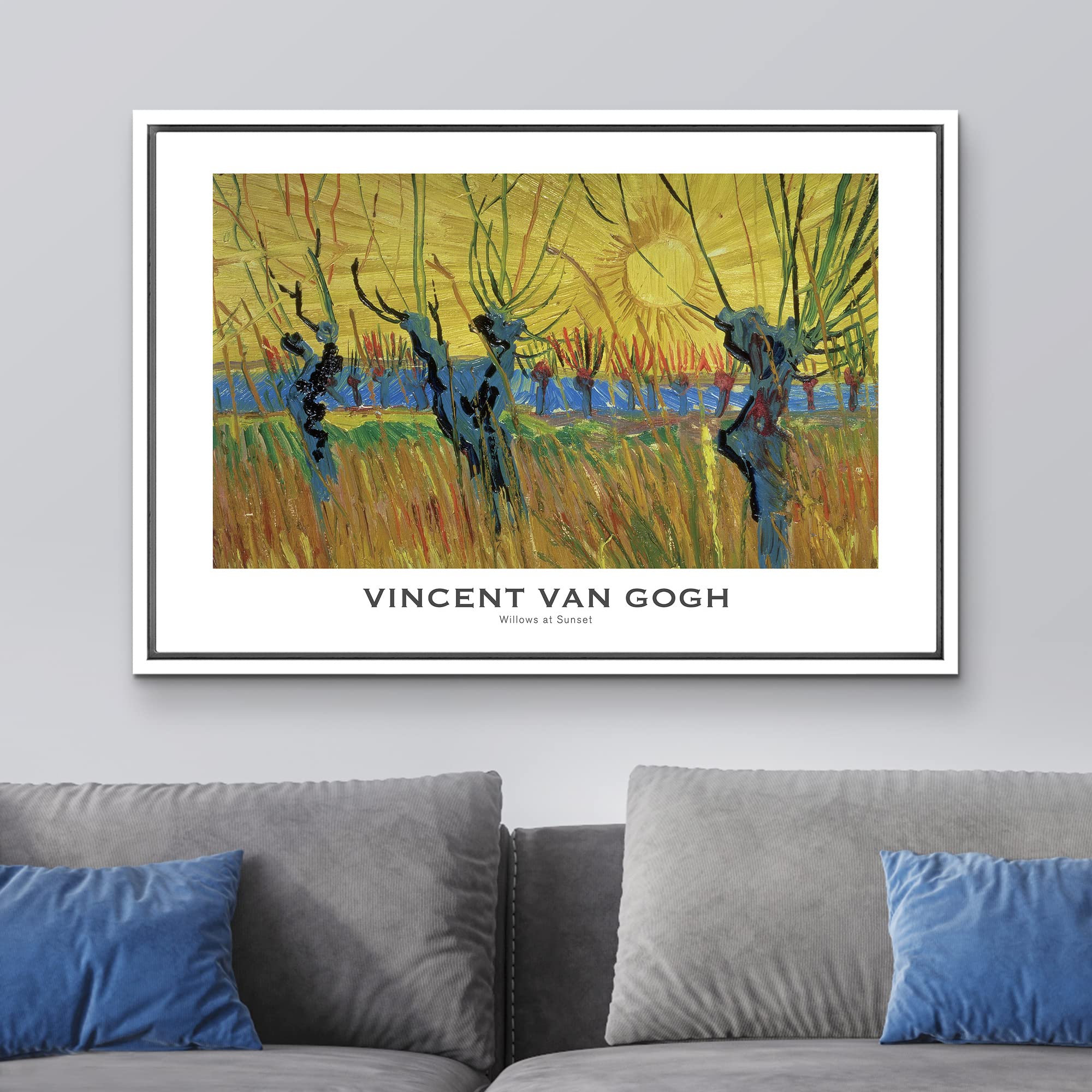 Wall26 Framed Canvas Print Wall Art Willows At Sunset By Vincent Van Gogh Nature Historic Illustrations Impressionism Fine Art S