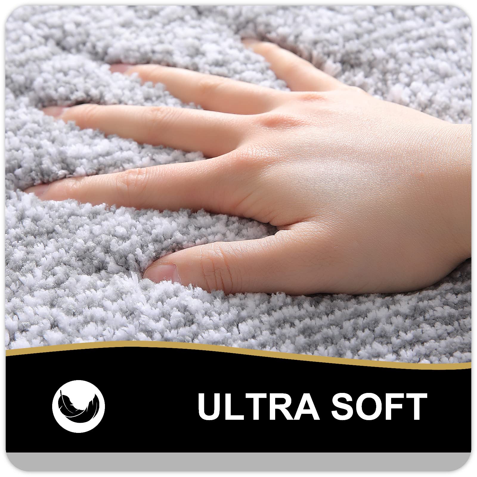Olanly Bathroom Rugs 44X24, Extra Soft And Absorbent Microfiber Bath Mat, Non-Slip, Machine Washable, Quick Dry Shaggy Bath Carp