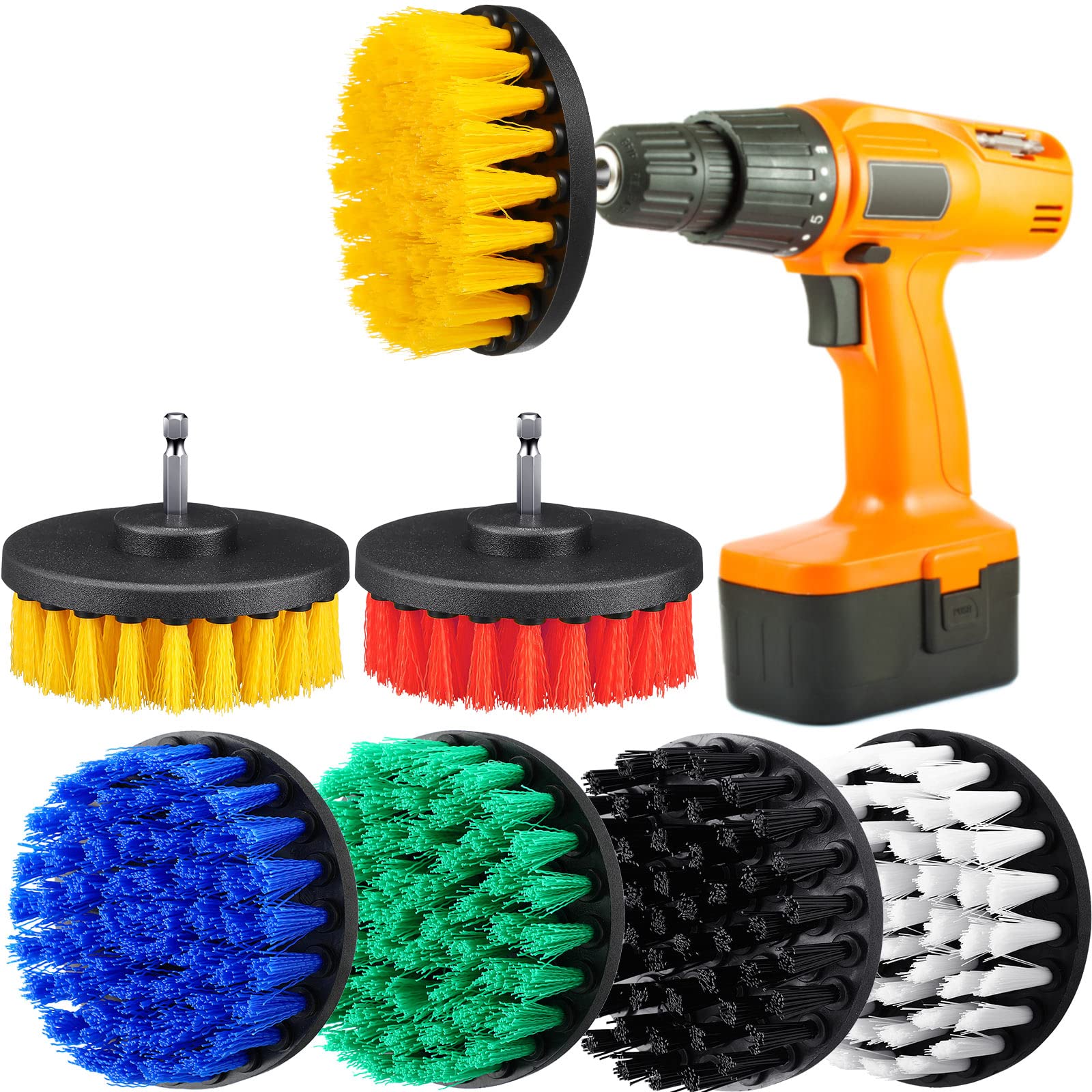 6 Pcs Drill Brush Attachment Power Scrubber Cleaning Kit Multi Purpose Drill Brush Set Drill Scrubber Brush Kit Cleaning Brushes