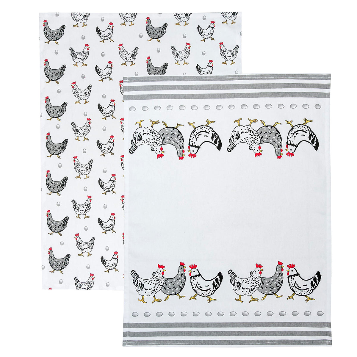Spotted Dog Gift Company Chicken Kitchen Towels, Dish Towels For Drying, Tea Towels, Cute Decorative Kitchenware Farm Animal The