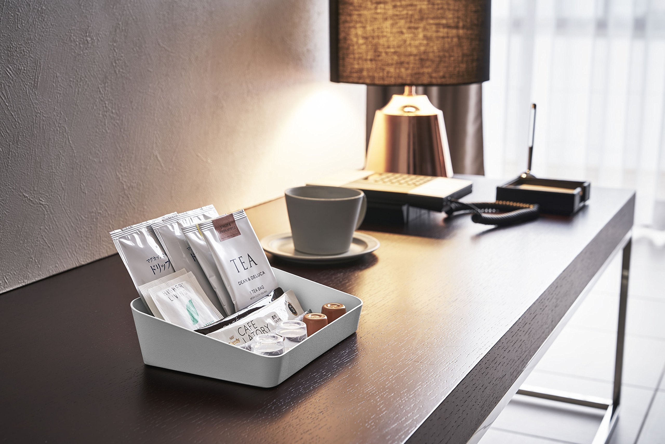 Yamazaki Home 4219 Tower Amenity Tray Wide S White, Medium