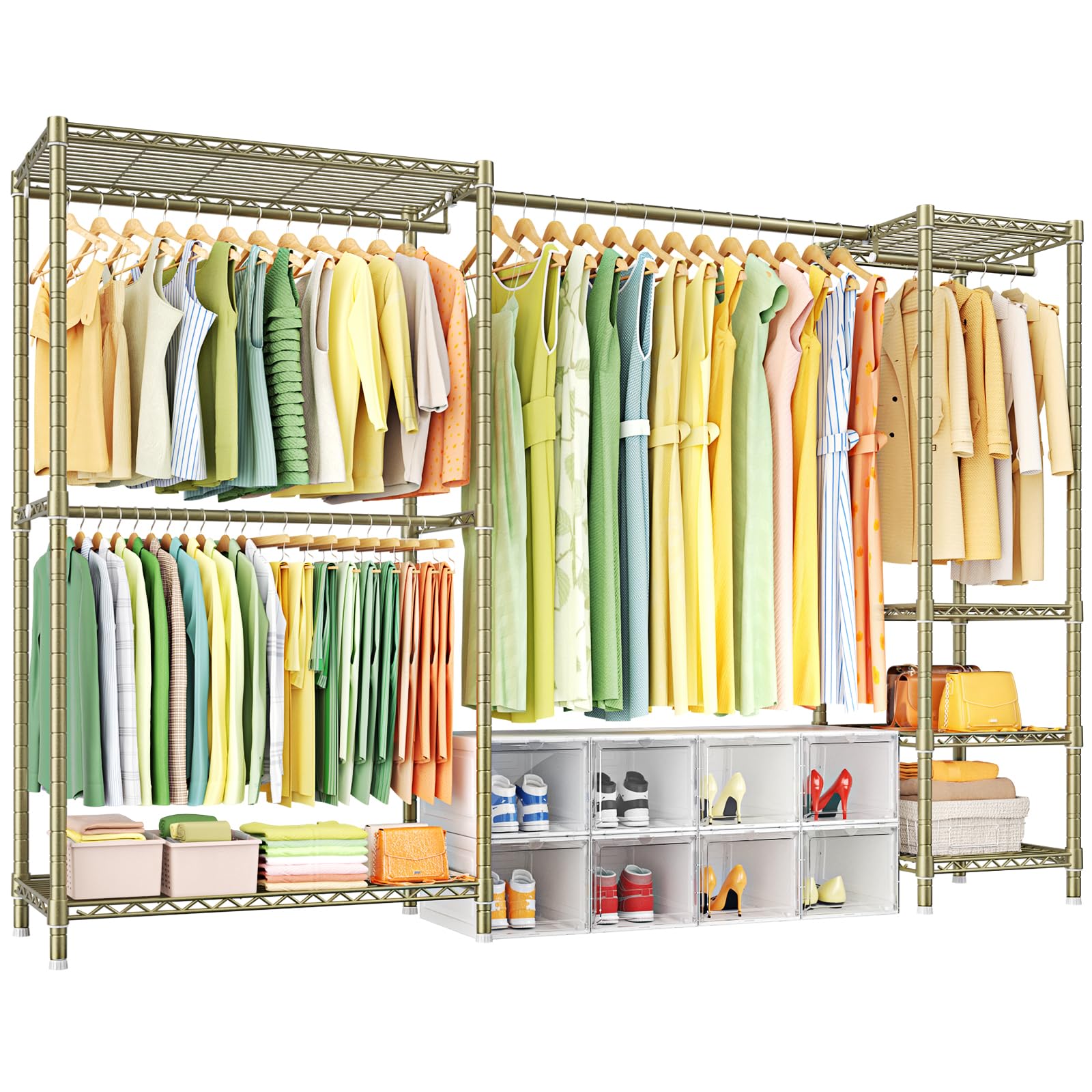 Ulif E10 Clothes Rack(With Stretchable Hanger Rod)Freestanding Clothing Racks For Hanging Clothes