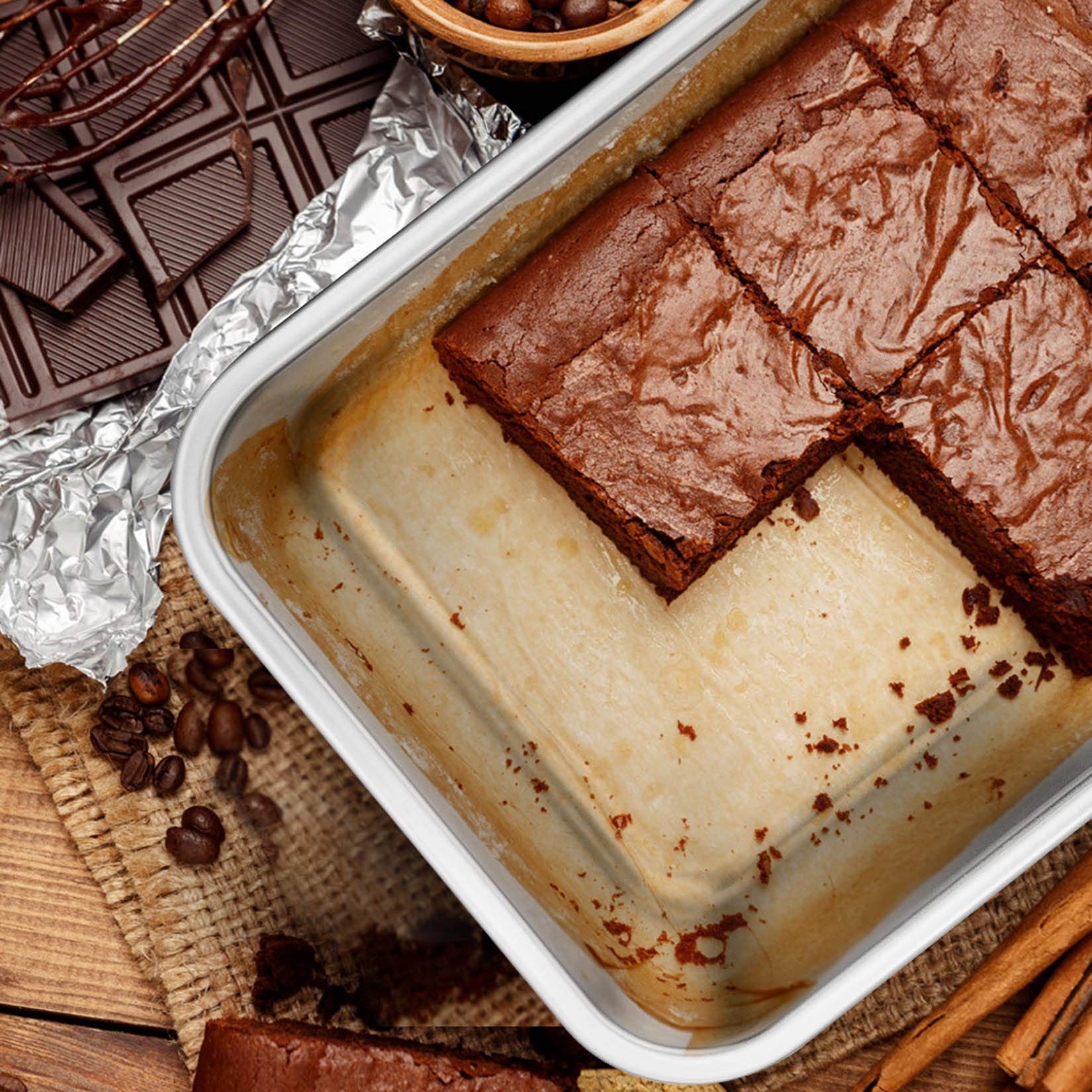 P&P Chef Deep Lasagna Pan Set (12.7 & 10.7 Stainless Steel Rectangular Baking Pan For Brownie/Cake/Meat, Non-Toxic & Heavy Duty,