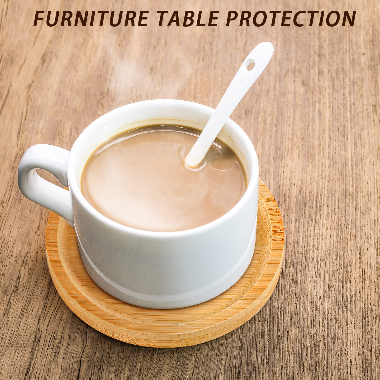 Patelai 10 Pcs Round Bamboo Coasters For Planters Small Plant Saucer Bamboo Planter Drink Saucer Trays Diy Resin Coasters Gifts