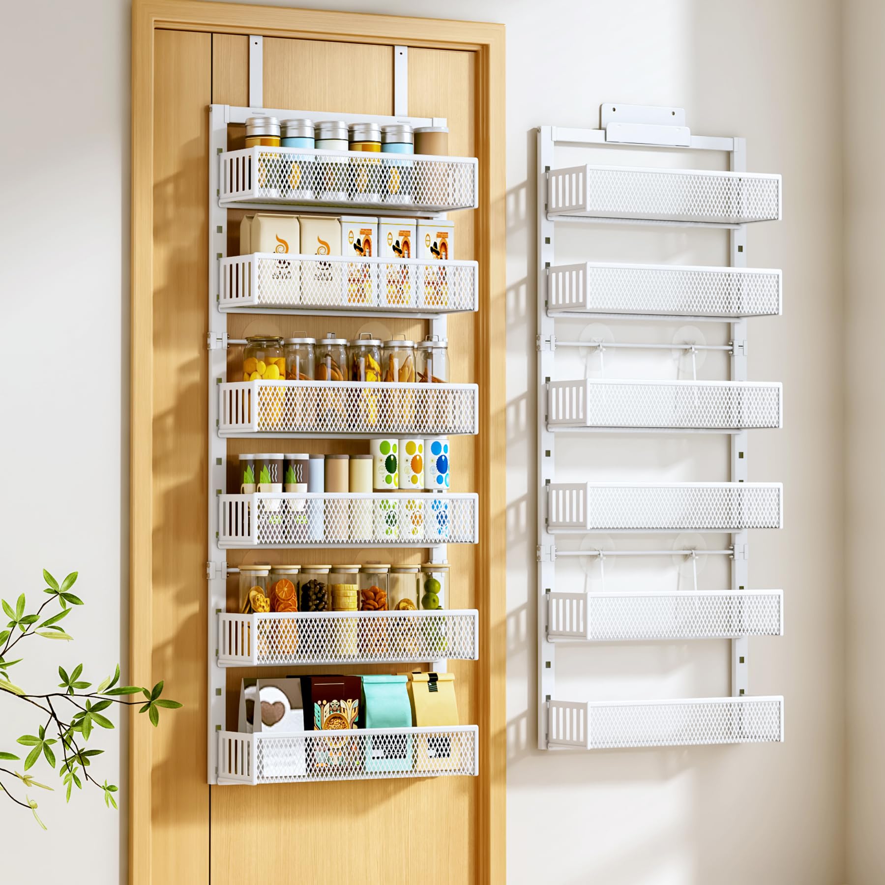 Heavy Duty Over the Door Pantry Organizers for Hanging or Wall Mounted