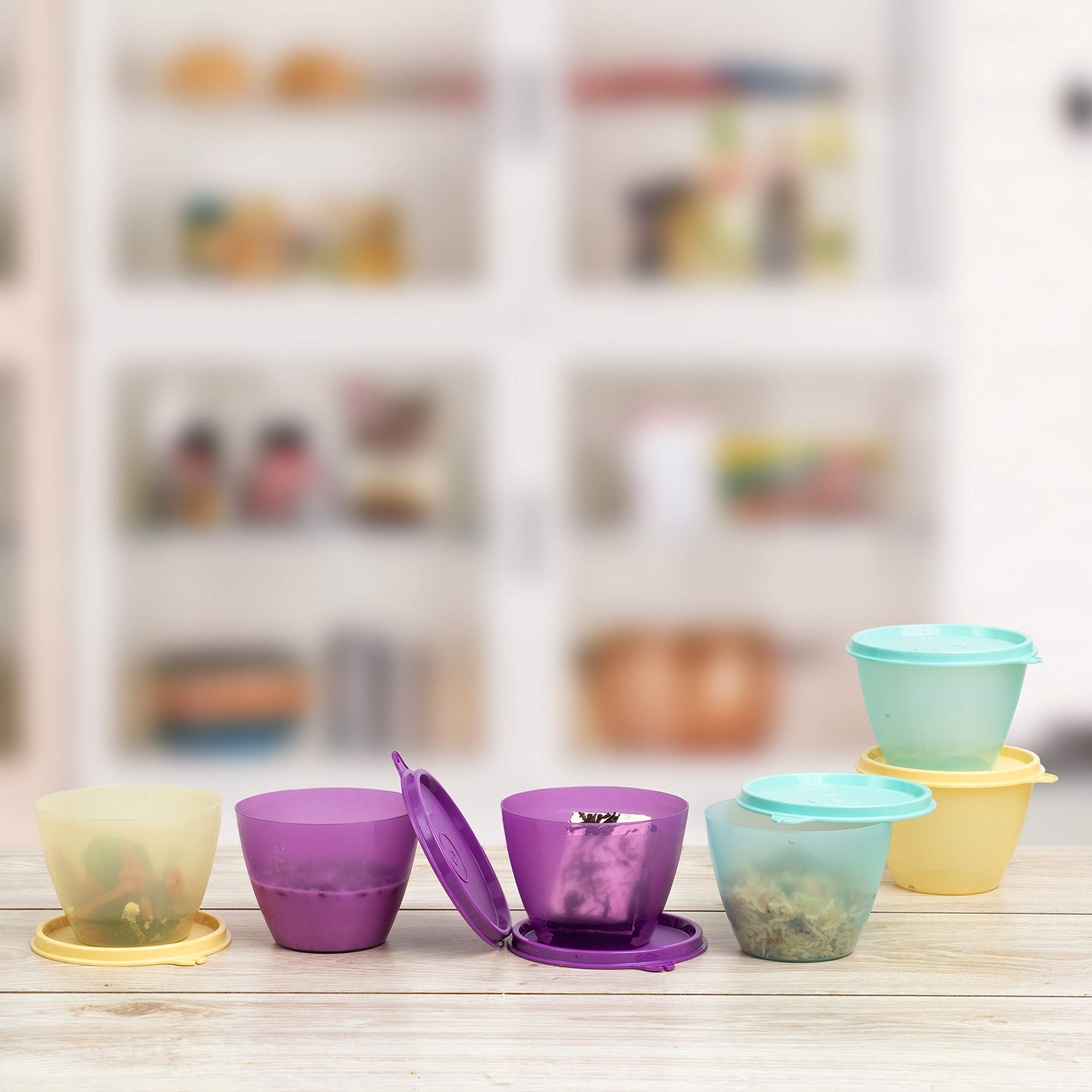 Tupperware Plastic Container - 400Ml, 6 Pieces, Multicolour