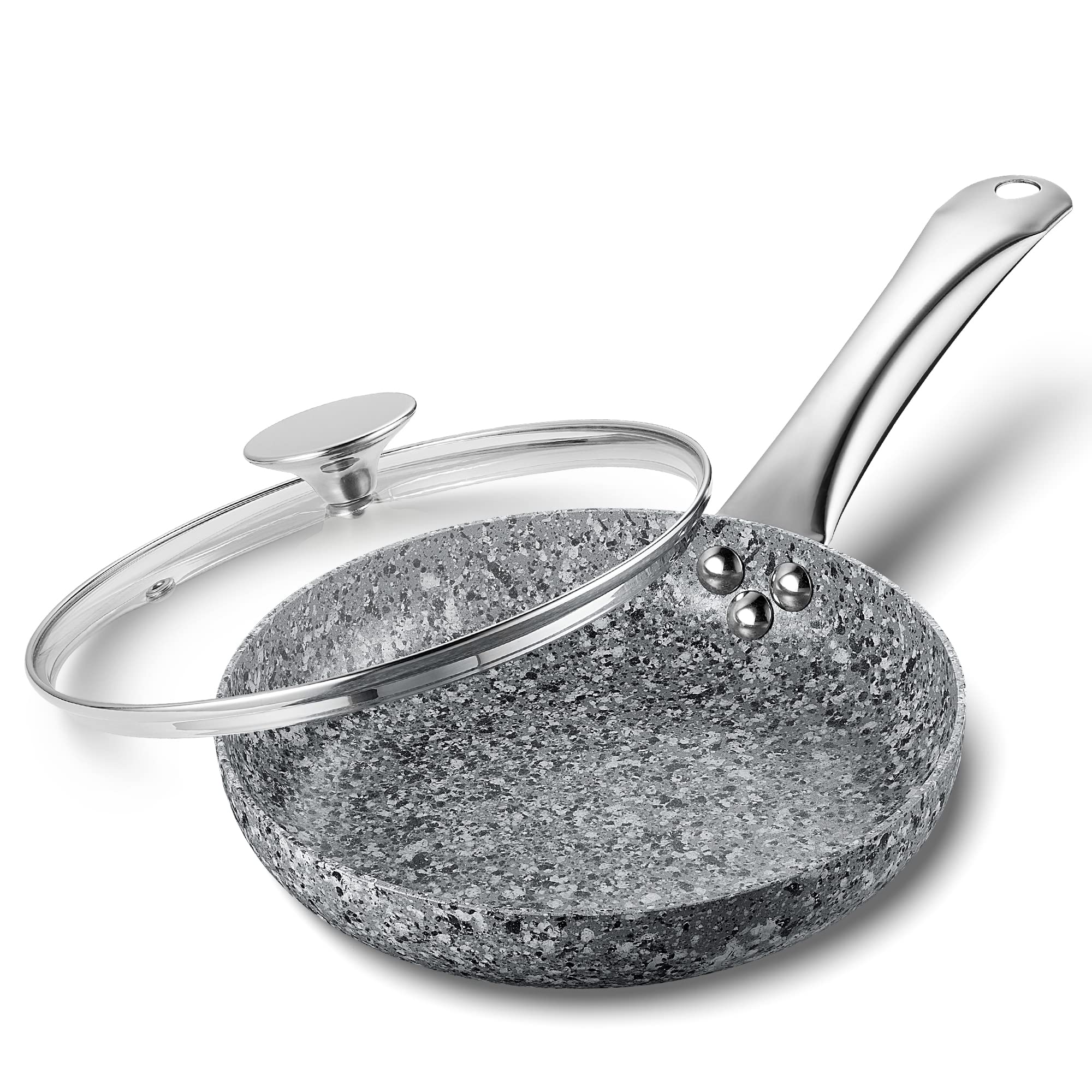 Koch Systeme Cs 8'' Small Frying Pan- Koch Systeme Cs 8'' Ultra Nonstick Frying Pan With Lid, Granite Skillet With Apeo & Pfoa-F