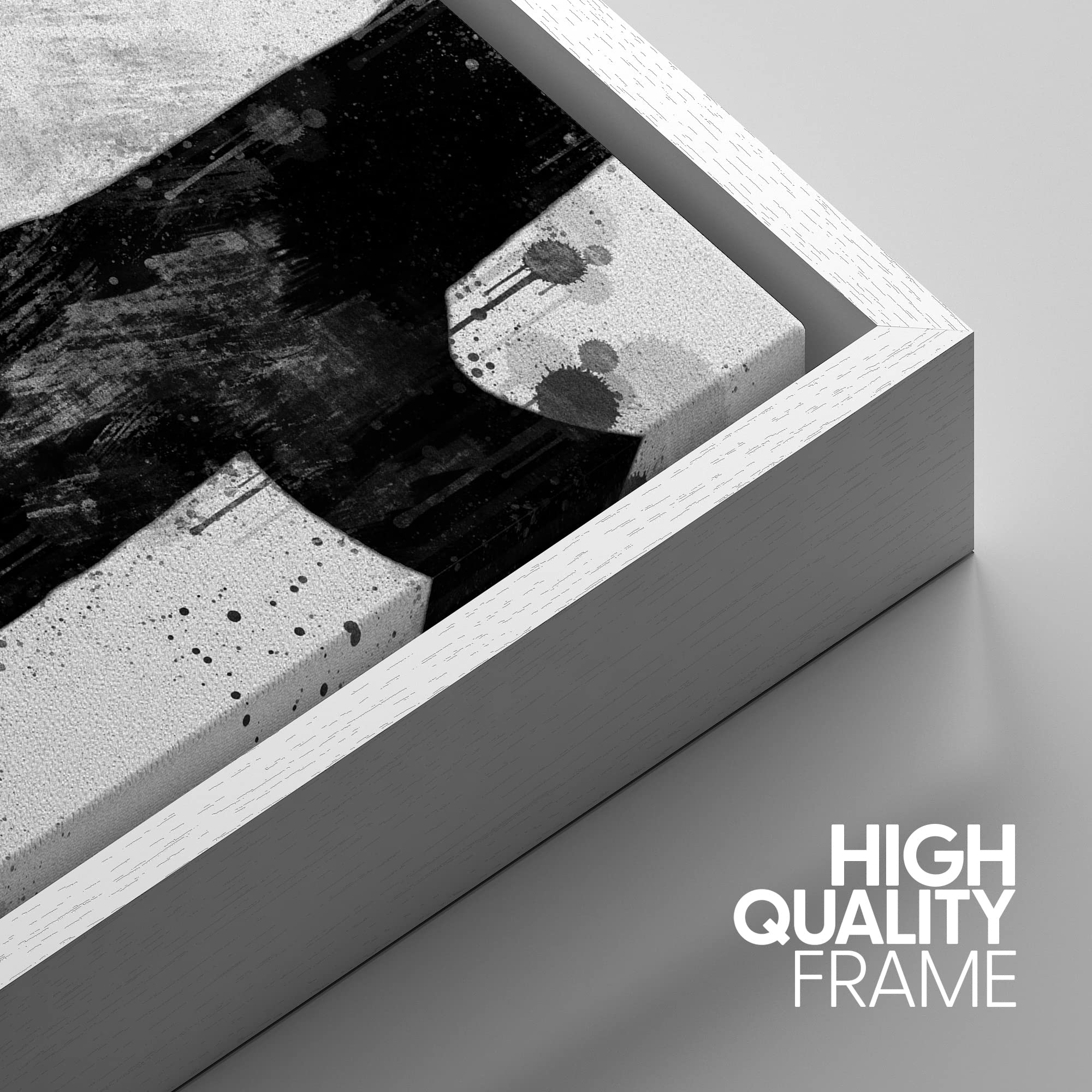 Idea4Wall Framed Wall Art Print Set Industrial Black & White Swirling Line Art Pattern Abstract Shapes Illustrations Modern Art