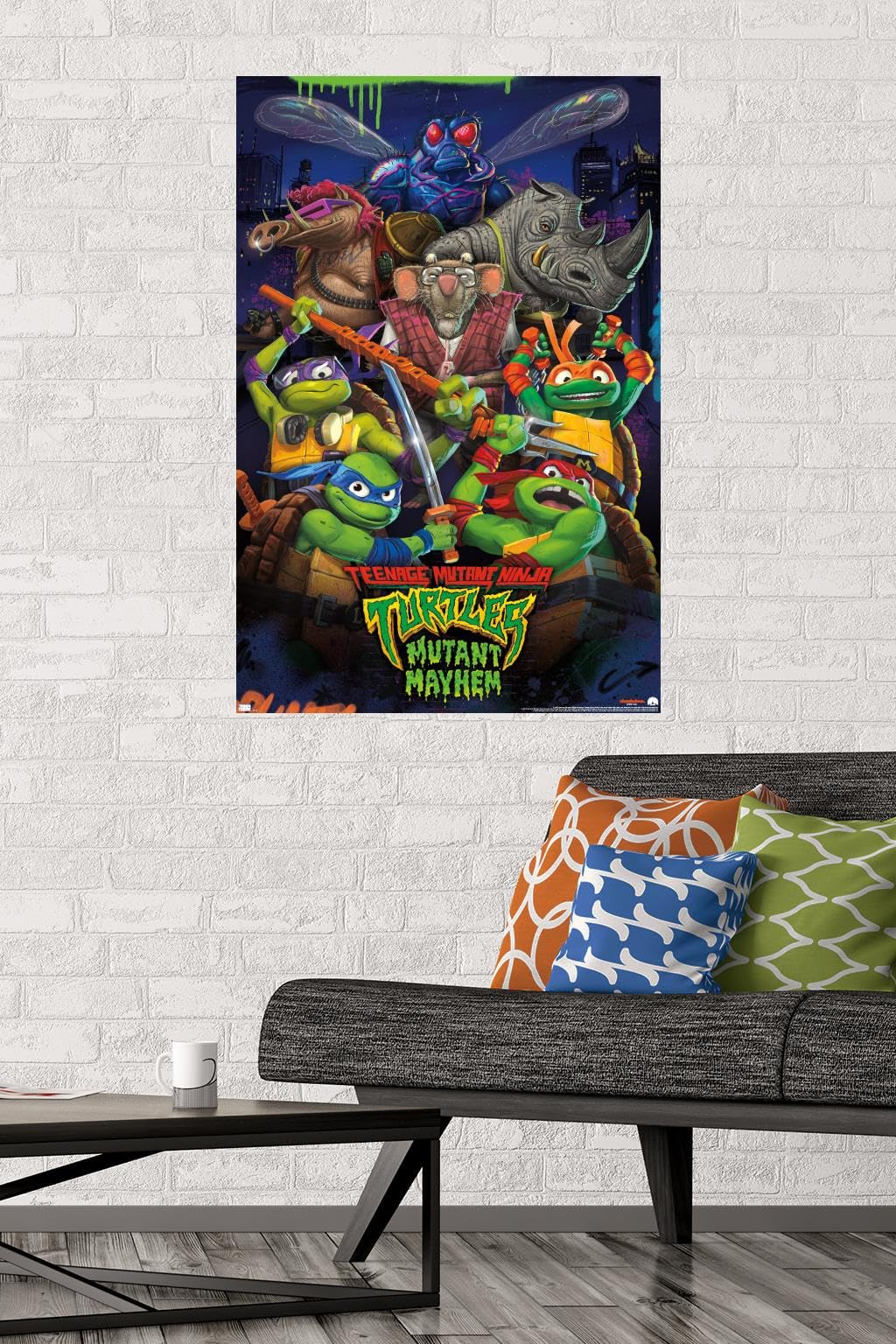 Trends International Teenage Mutant Ninja Turtles: Mutant Mayhem - Group Wall Poster, 22.37'' X 34.00'', Poster & Mount Bundle