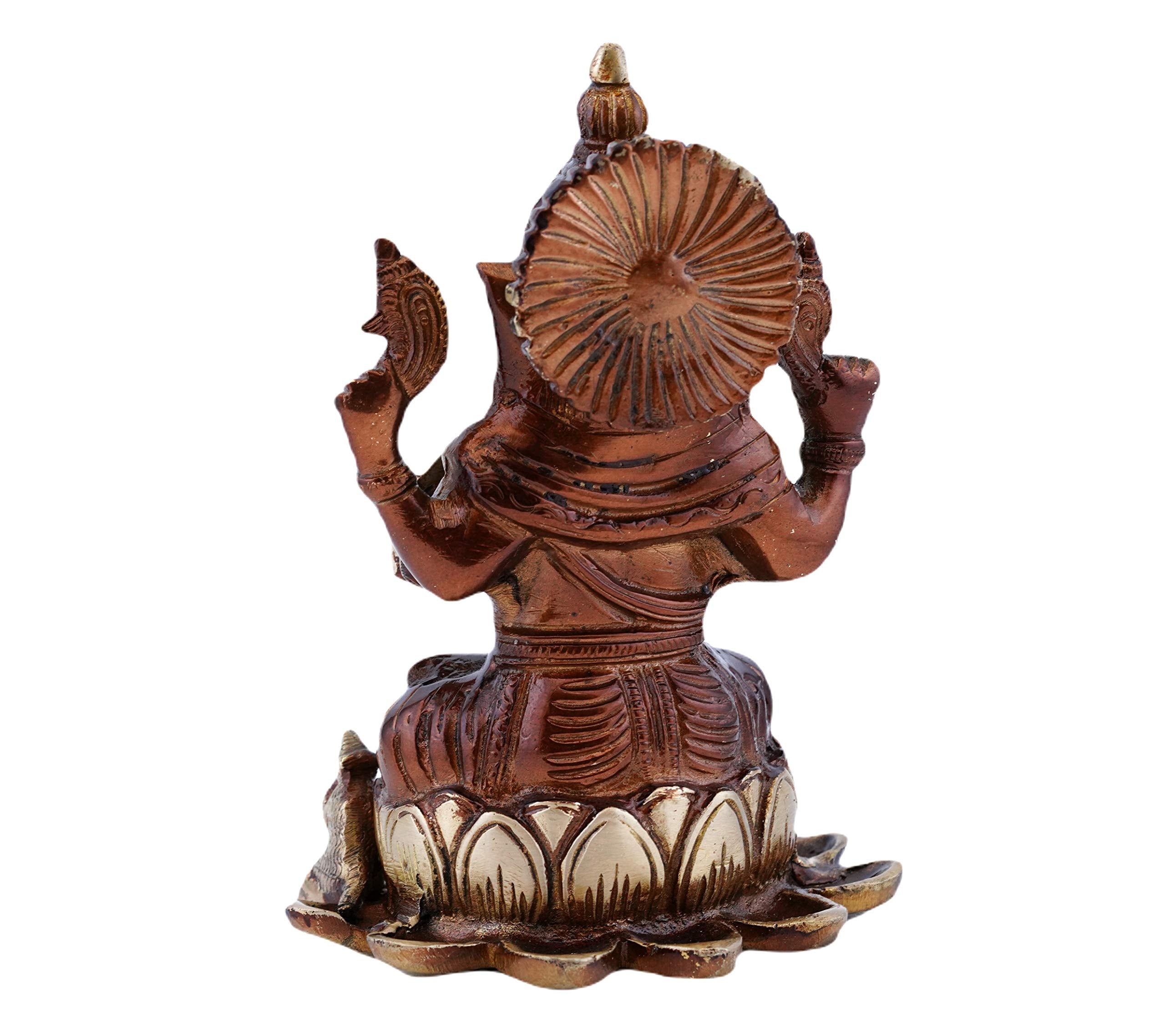 Tailos Pure Brass Lord Ganesha Idol  Ganesh Murti For Home Decor, Pooja Room, Temple & Diwali Decoration | Traditional Ganeshji