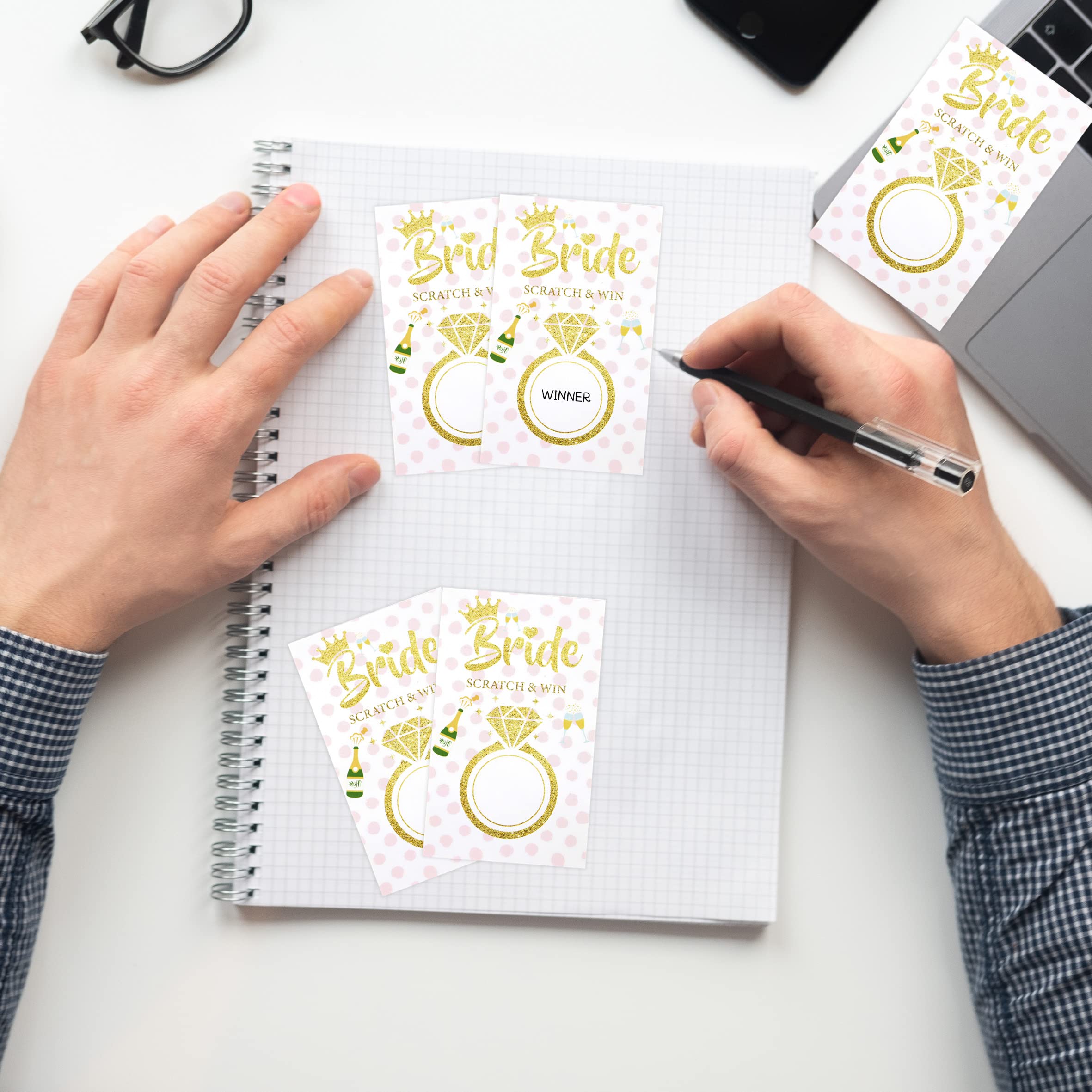 Inknote Scratch Off Stickers Cards Blank Gift Certificates For Diamond Bride Shower Games Party, Wedding Shower Ideas, Bachelore