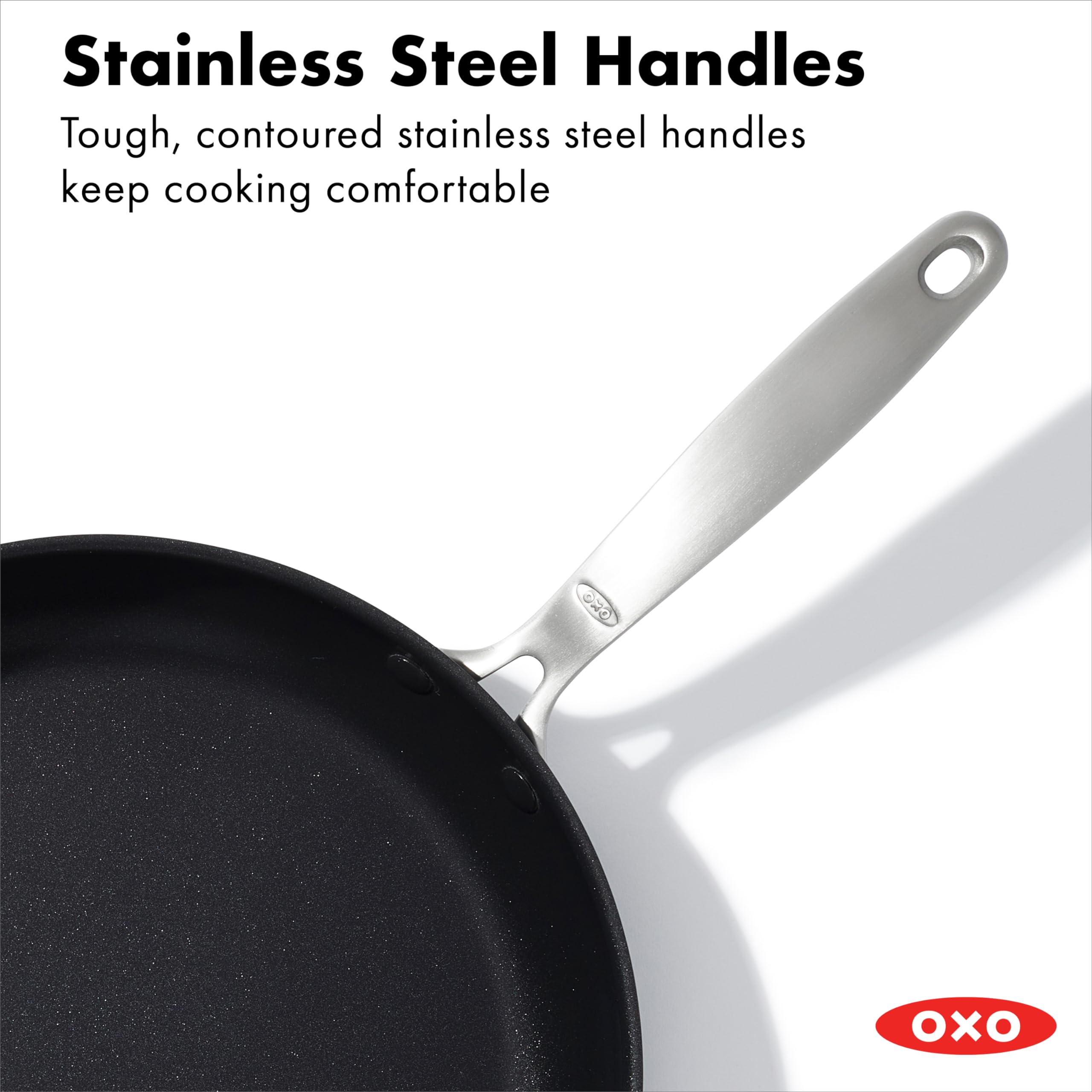 Oxo Enhanced 12'' Frying Pan Skillet With Glass Lid, Pfas-Free Ceramic Nonstick, Durable Hard Anodized, Scratch Resistant, Stain