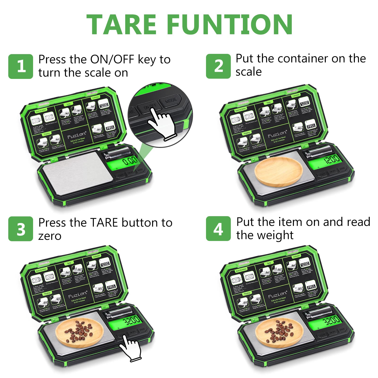Fuzion Tu-X Digital Gram Scale, 200G/0.01G Pocket Herb Scale With 6 Units For Personal Hobbies, Small Scale .01 Gram Accuracy Me