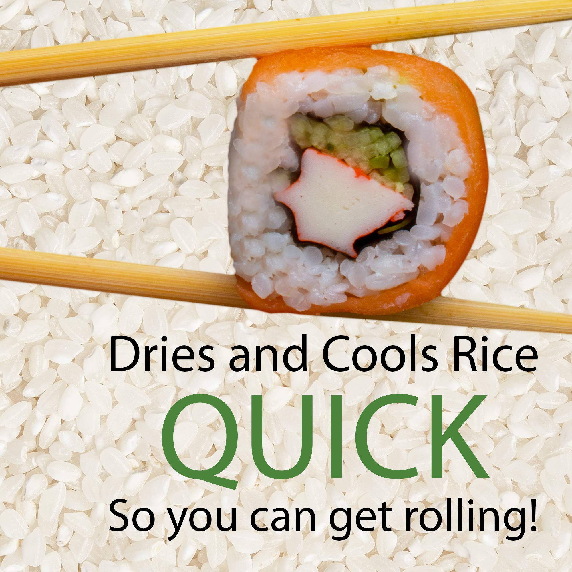 Bamboomn 15.3'' Hangiri Oke Sushi Rice Cooling Bowl/Tub, 1 Piece - Jumbo