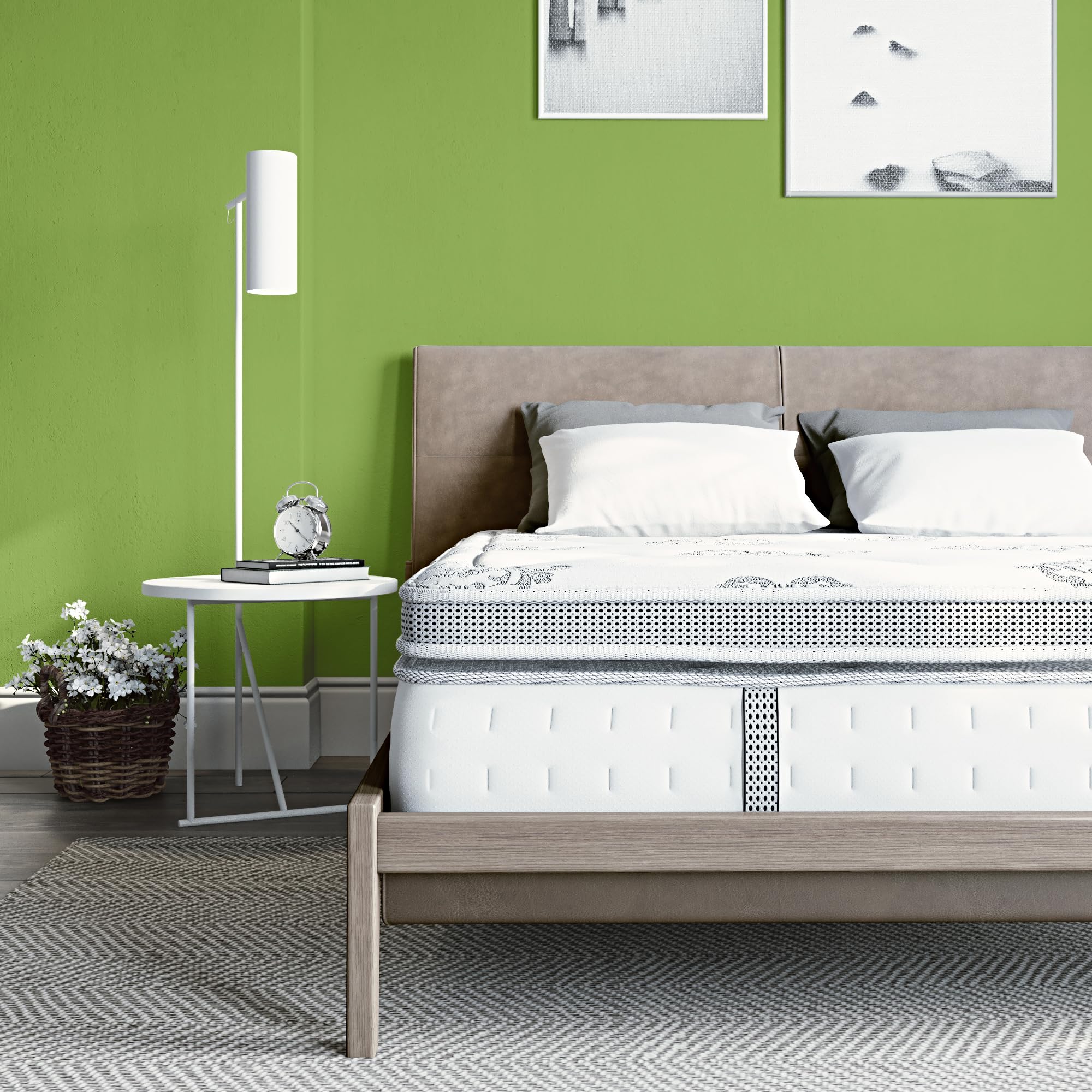 Classic Brands Gramercy Cool Gel Memory Foam And Innerspring Hybrid 14-Inch Euro Pillow Top Mattress | Bed-In-A-Box King