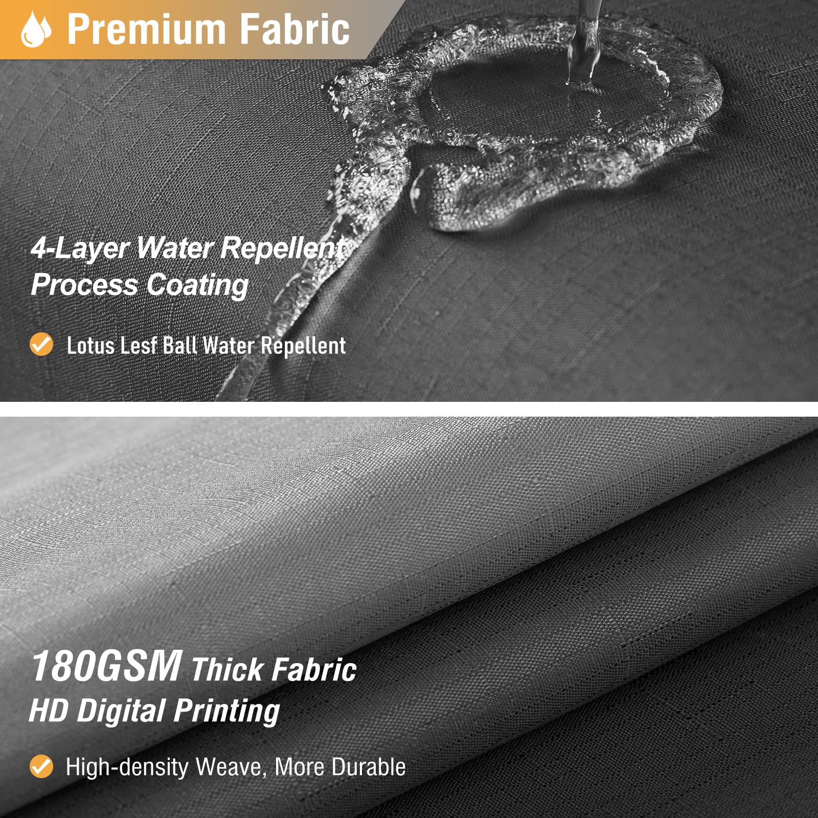 BTTN Extra Long Shower Curtain  72 x 84 Inch Long Ombre Linen Textured Weighted Fabric Shower Curtain Set with Plastic Hooks  Large Hotel Spa Luxury Decorative Cloth Shower Curtain for Bathroom  Black