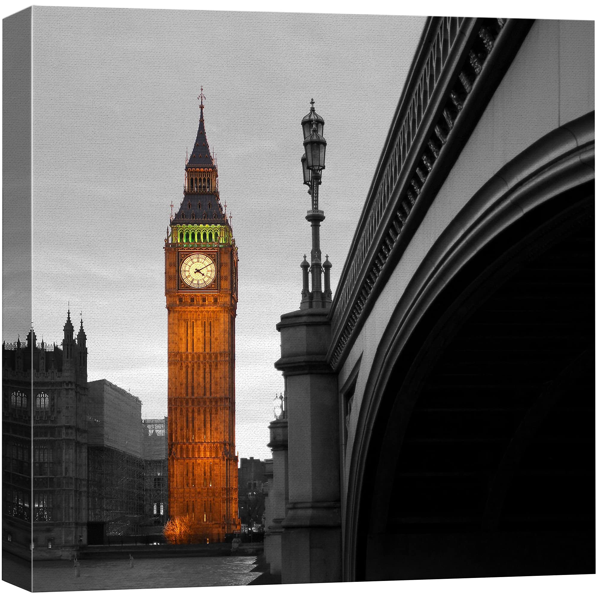 Wall26 Canvas Print Wall Art Pop Of Color Big Ben In London, England Architecture & Maps Cities Photography Realism Chic Scenic