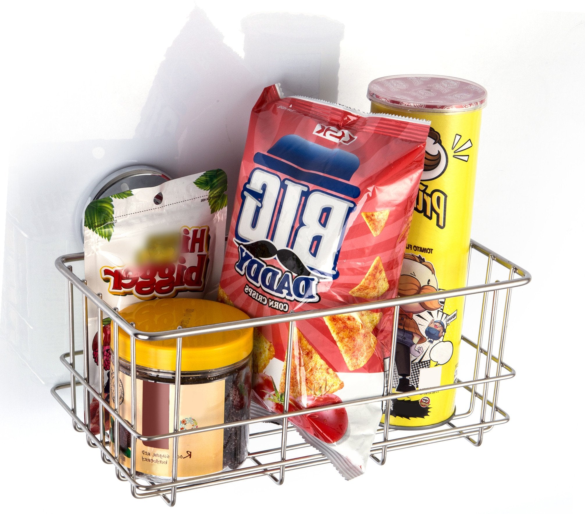 Sanno Suction Cup Shower Caddy Bath Wall Shelf, Deep Bathroom Basket Large Shower Caddy Bath Organizer Kitchen Storage Basket Fo