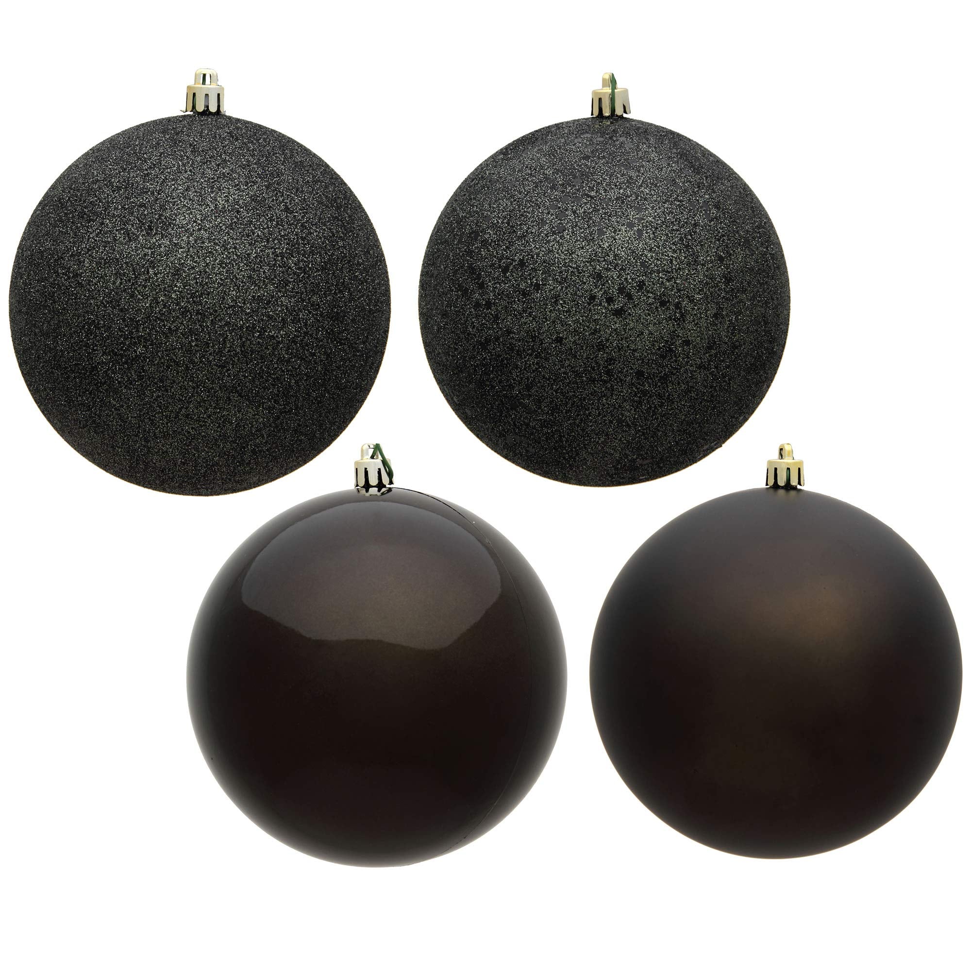 Vickerman 6 Gunmetal 4-Finish Ball Ornament Assortment, 4 per Box