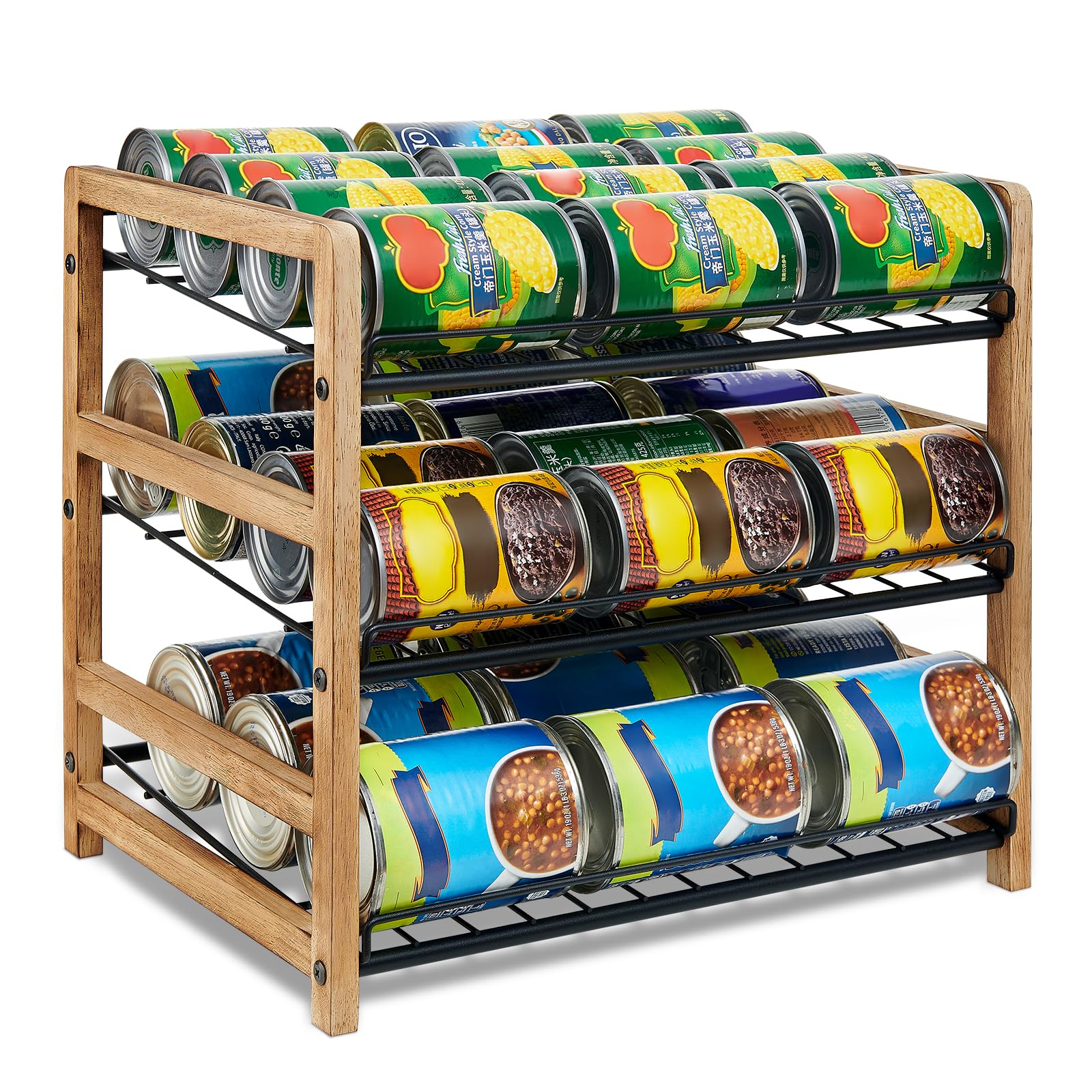 DGWJSU Can Organizer for Pantry 3Tier, Holds up to 36 Cans Storage