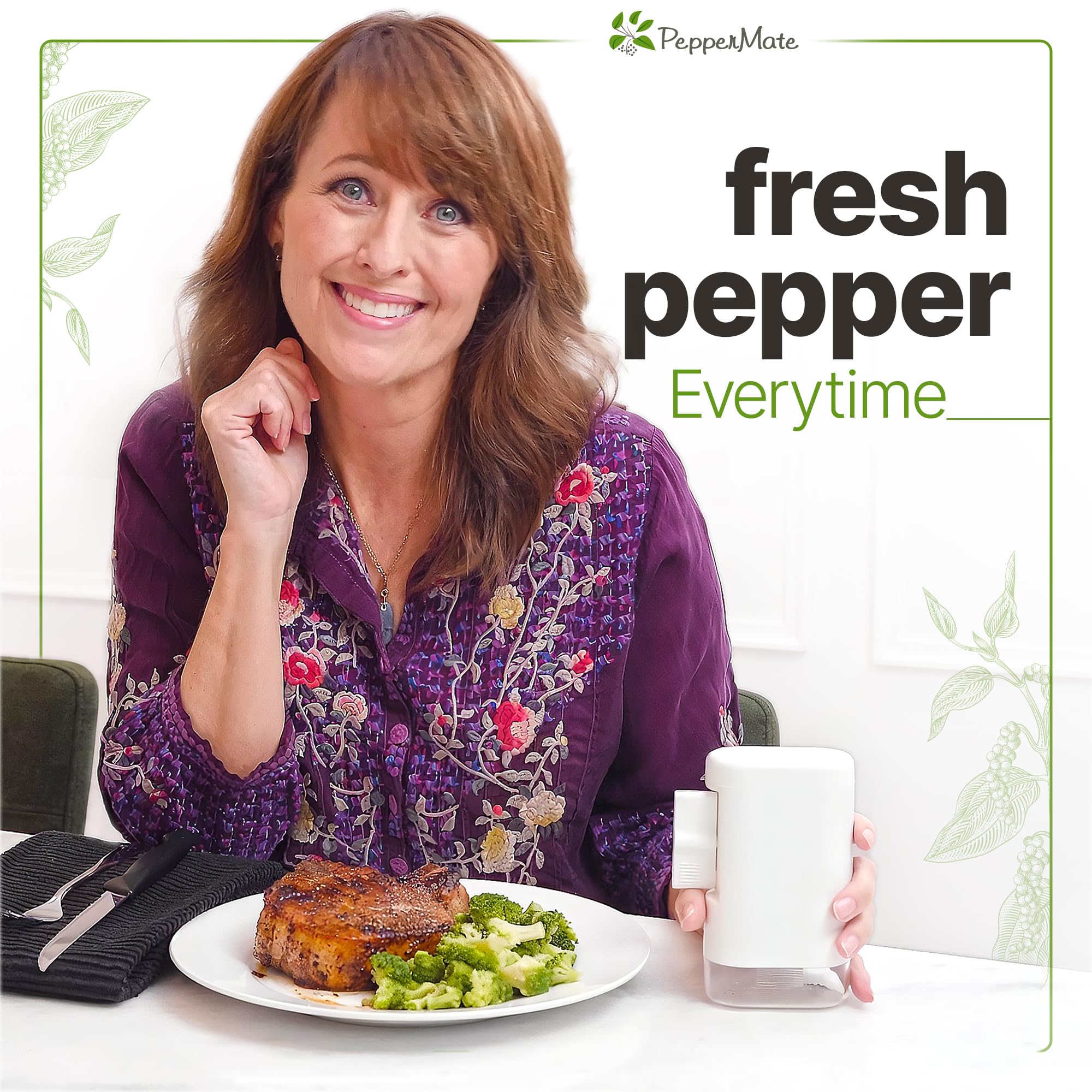 Refillable Sea Salt And Pepper Grinder - Traditional Ceramic Peppercorn Grinder, Pepper Mill By Peppermate (Black)