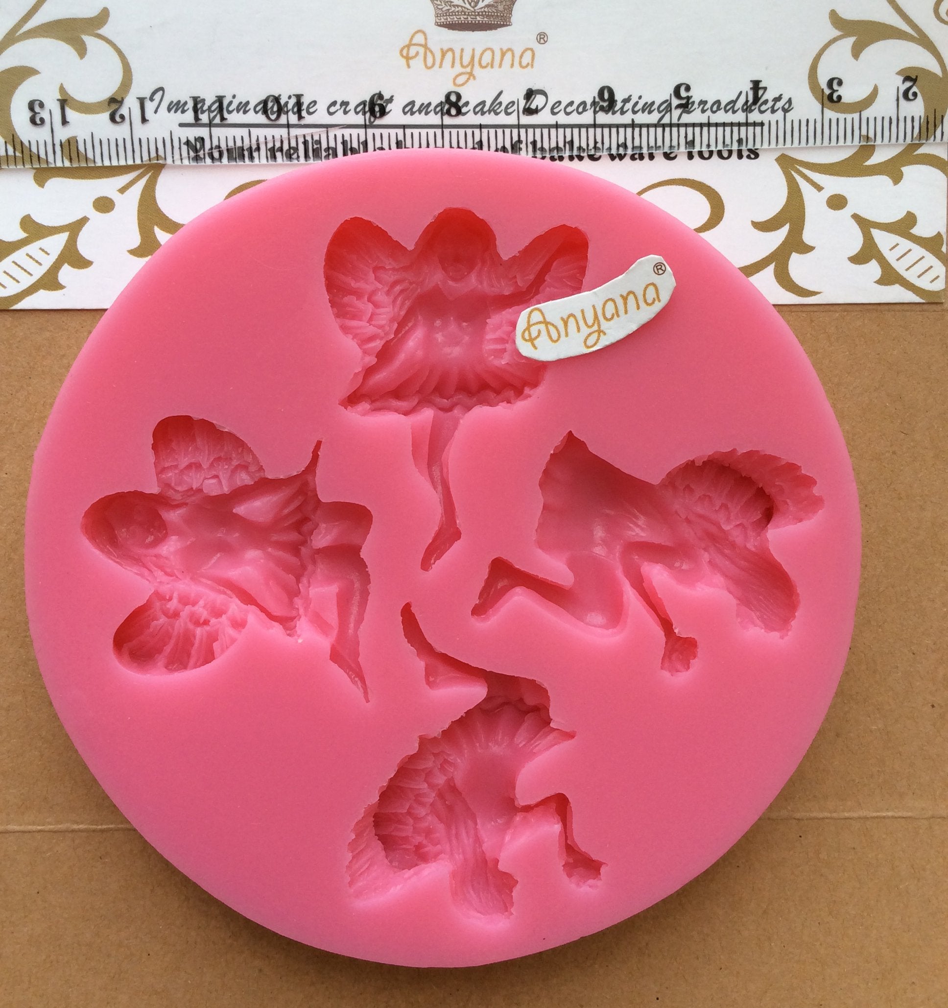 Anyana 4 Fairy Wizard Angel Angelic Cherub Silicone Mould Gnome Cake Fondant Gum Paste Mold For Sugar Paste Forest Cupcake Decor