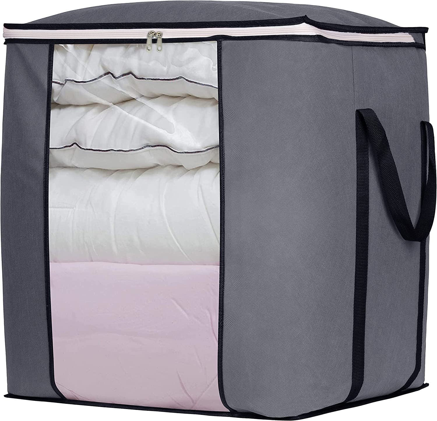 Double R Bags Large Foldable Storage Bag For Clothes, Blankets, Sarees, Toys & Bedding  1 Compartment, Durable Handles, NonWov