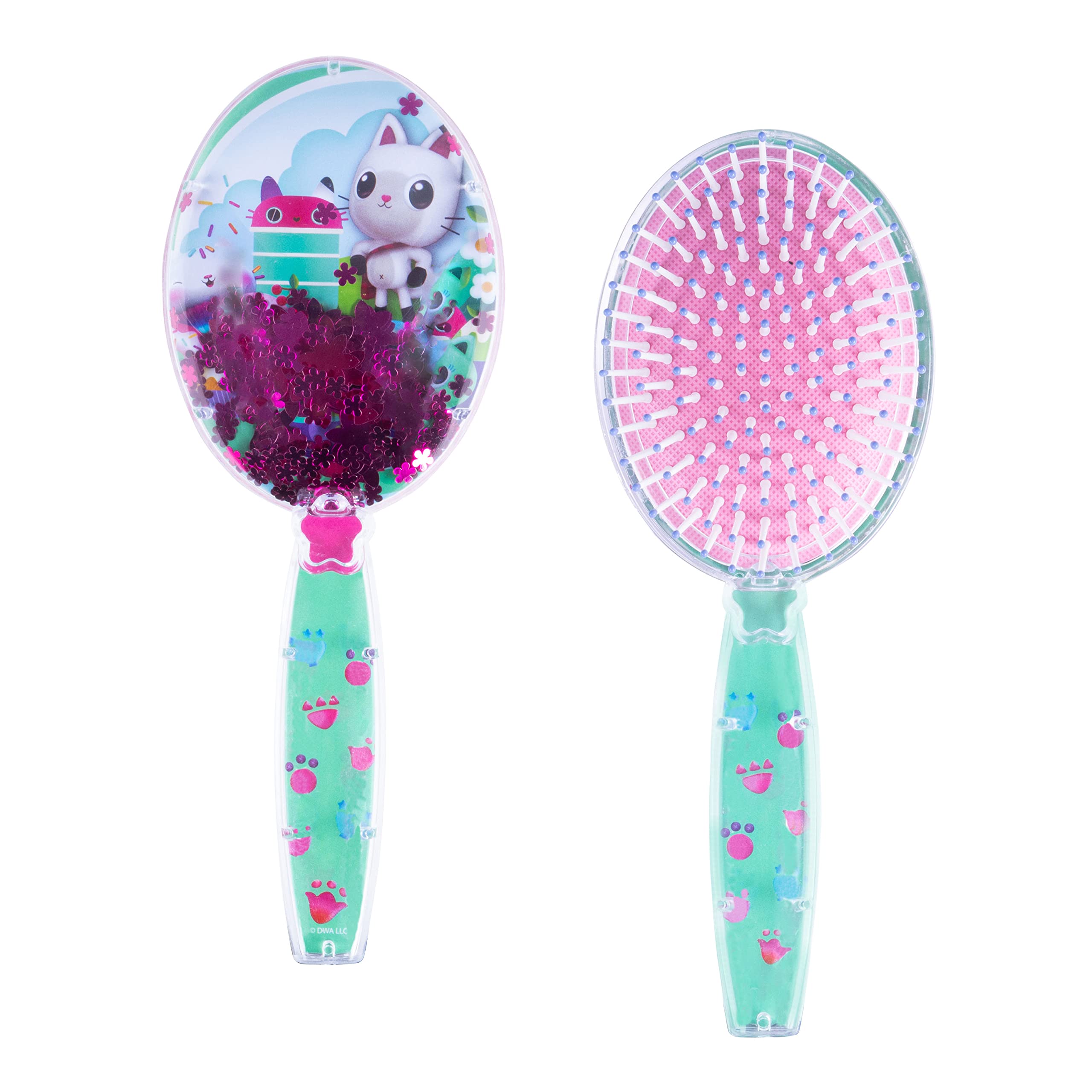 Gabbys Dollhouse Hair Brush With Magical Sparkling Stars Confetti Hair Brush - Kids Hair Brush Ages 3
