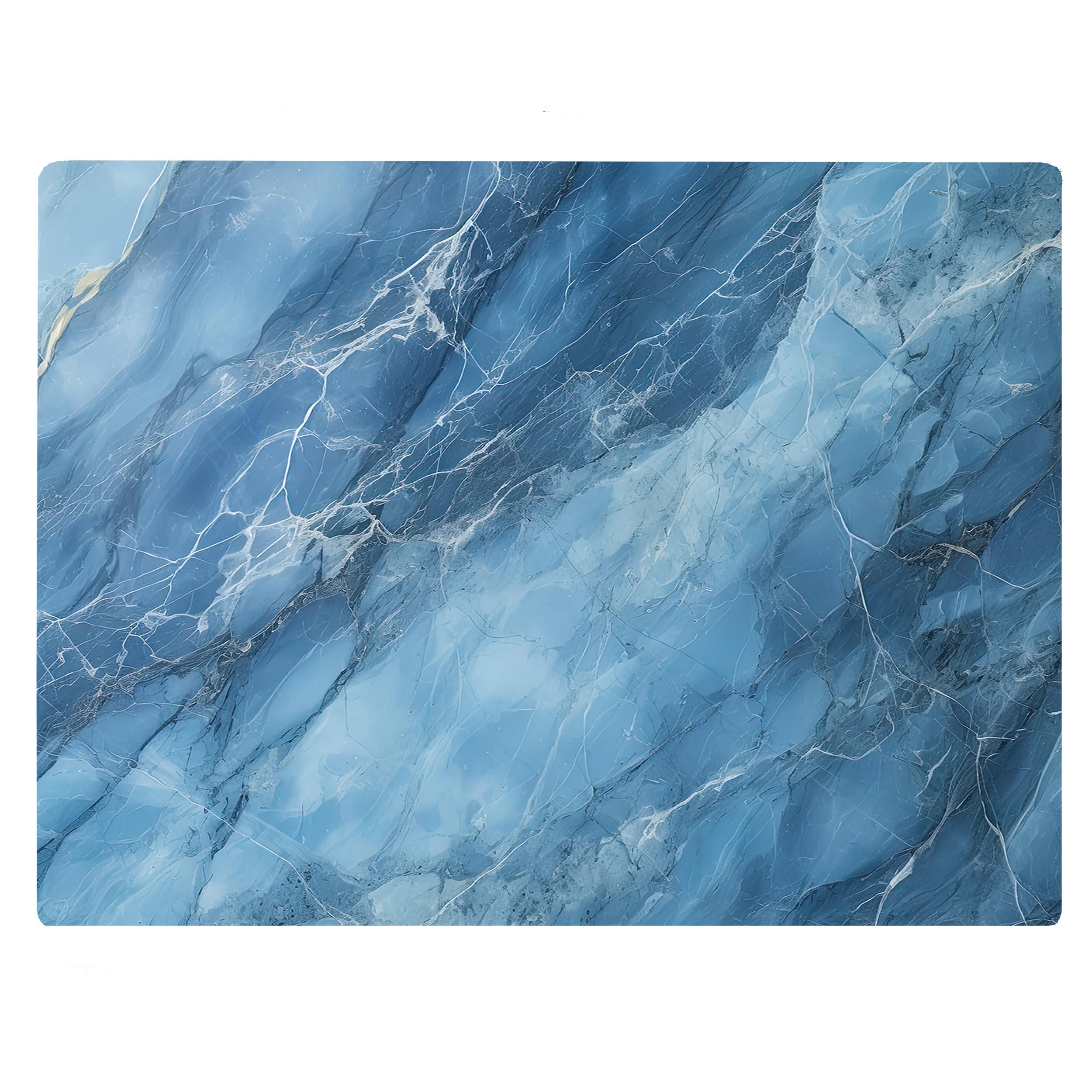 Blue Marble Kitchen Glass Cutting Board Ocean Decorative Gift Marbled Granite Stone Rock Gift For Her Mom Wife (Blue Marble)