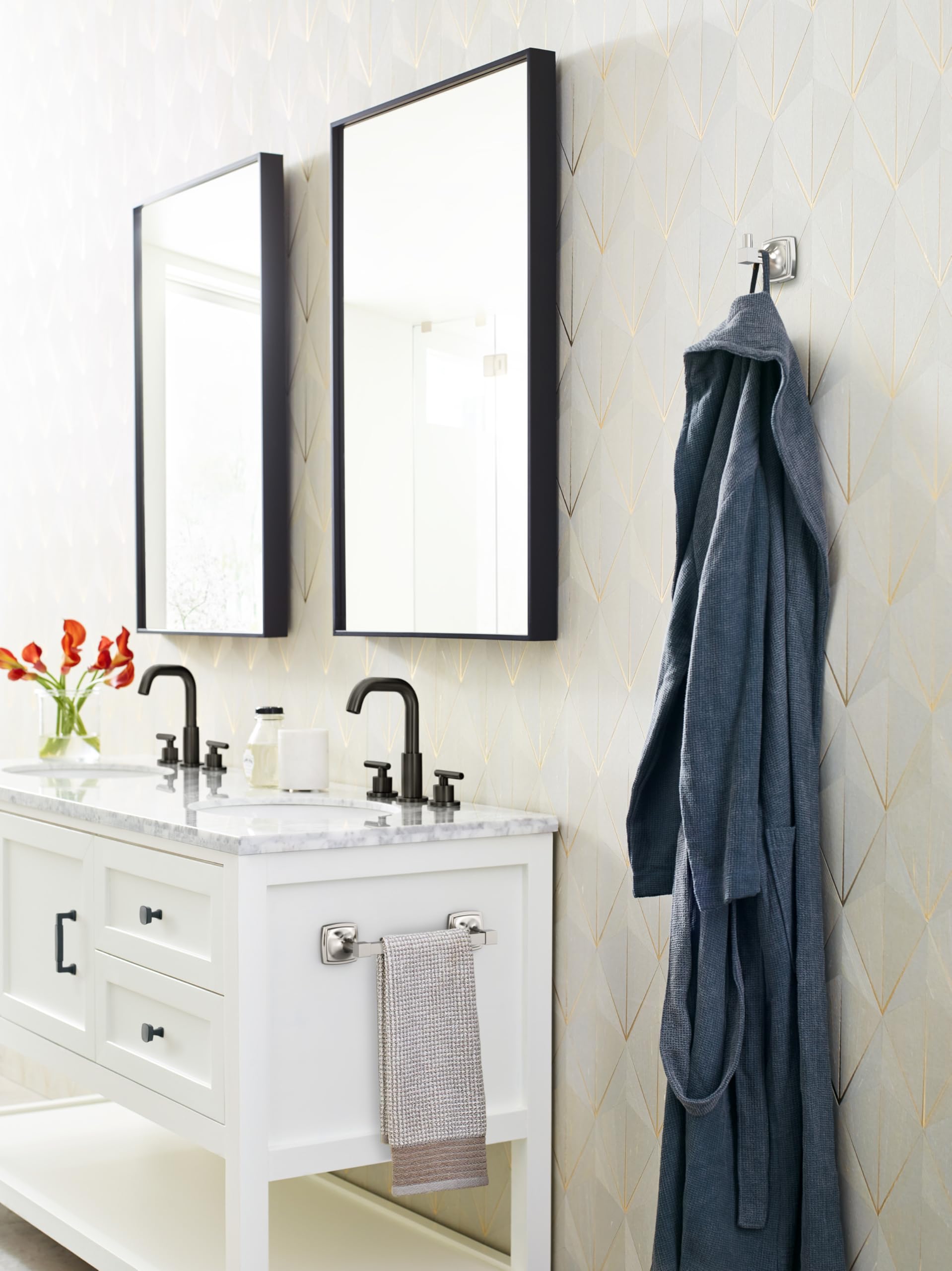 Amerock Stature Polished Nickel 8 Inch (203Mm) Towel Bar, Bh36095Pn
