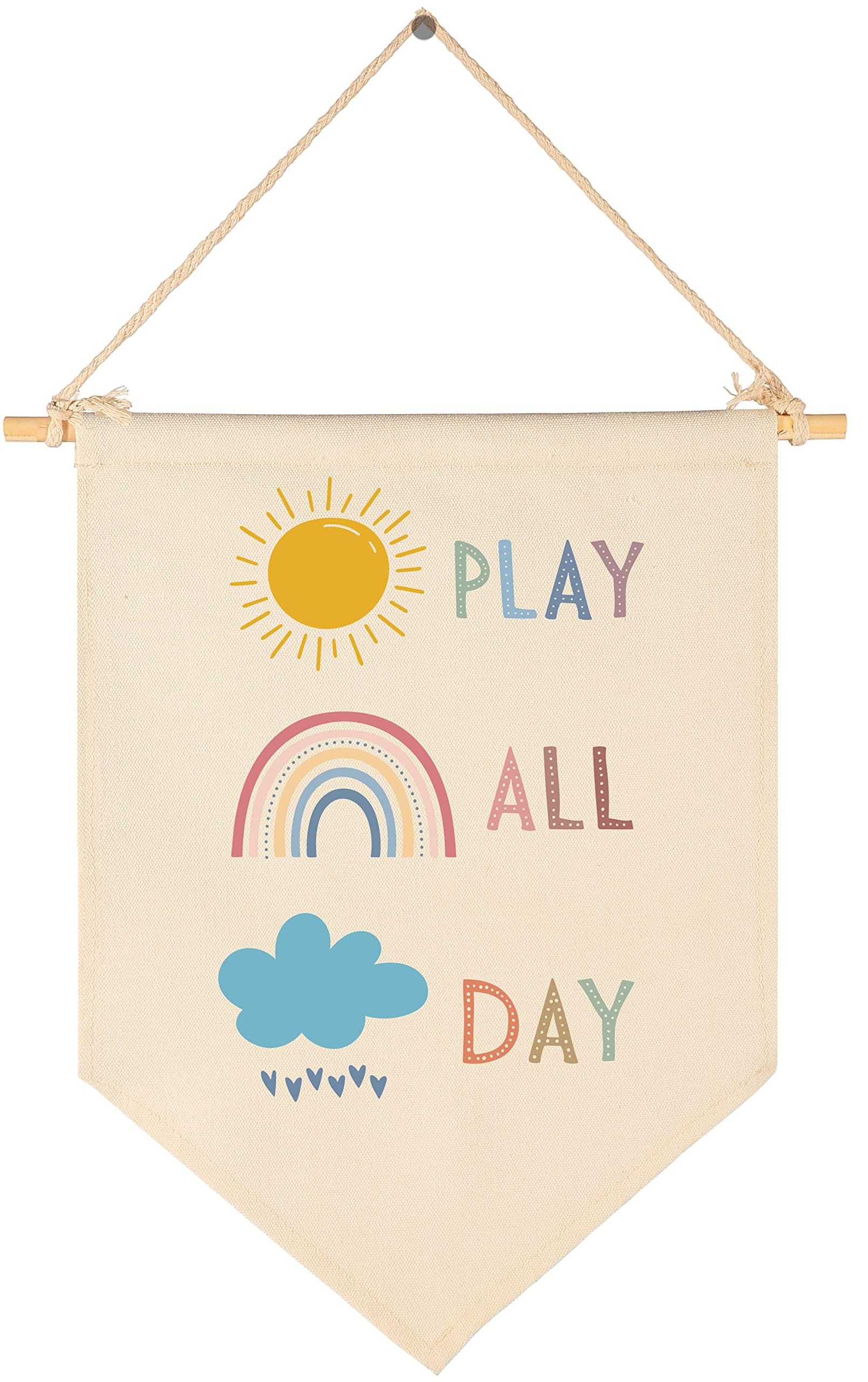 Play Decor Art-Playroom Sign-Playroom Decorcanvas-Hanging Flag Banner Wall Sign Decor Gift For Baby Kids Girl Boy Nursery Teen R