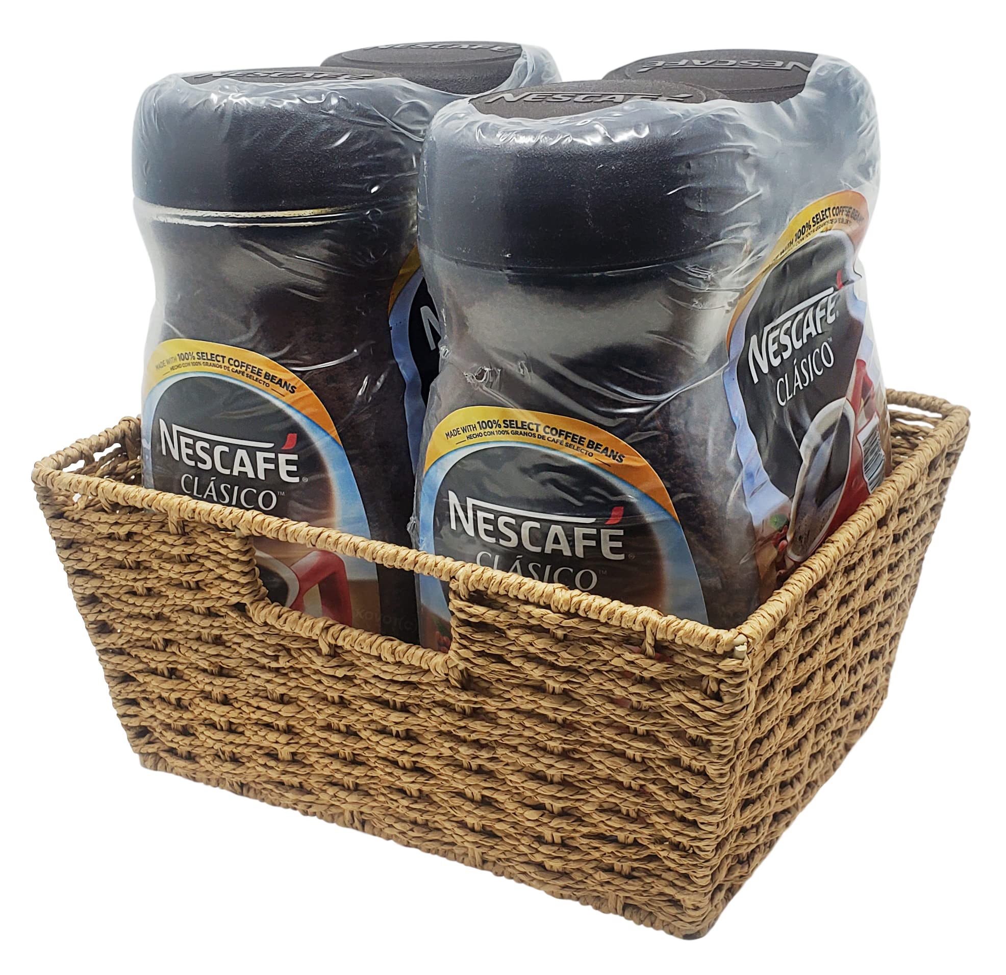 Kovot Woven Wicker Storage Baskets With Built-In Carry Handles - 9.75''L X 8.5''W X 4.5''H (3-Pack)