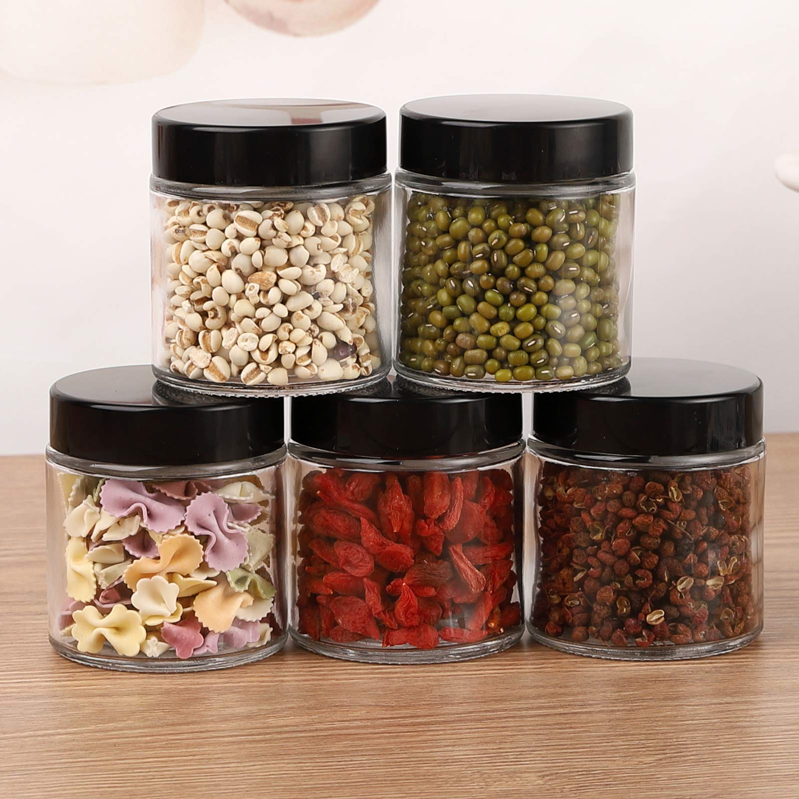15 Pack 4 Oz Clear Glass Jars With Lids, Round Empty Containers For Scrubs, Lotions, Cosmetic, Ointments And Butters, Travel Sto